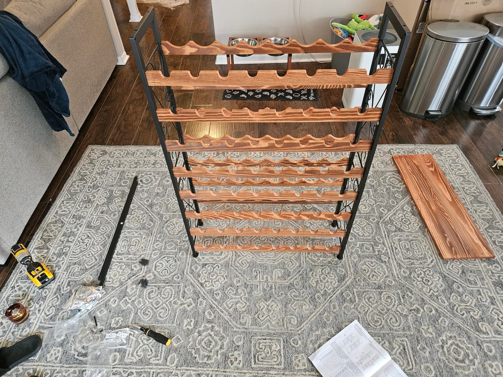 Sonyabecca 48 Bottle Wine Rack Freestanding Floor with Wood Top,8-Tier Wine Storage Shelf with Serving Station, Wine Holder for Kitchen, Bar, Dining Room, Home Bar Cabinet for Wine Bottles, No Wobble customer photo 1
