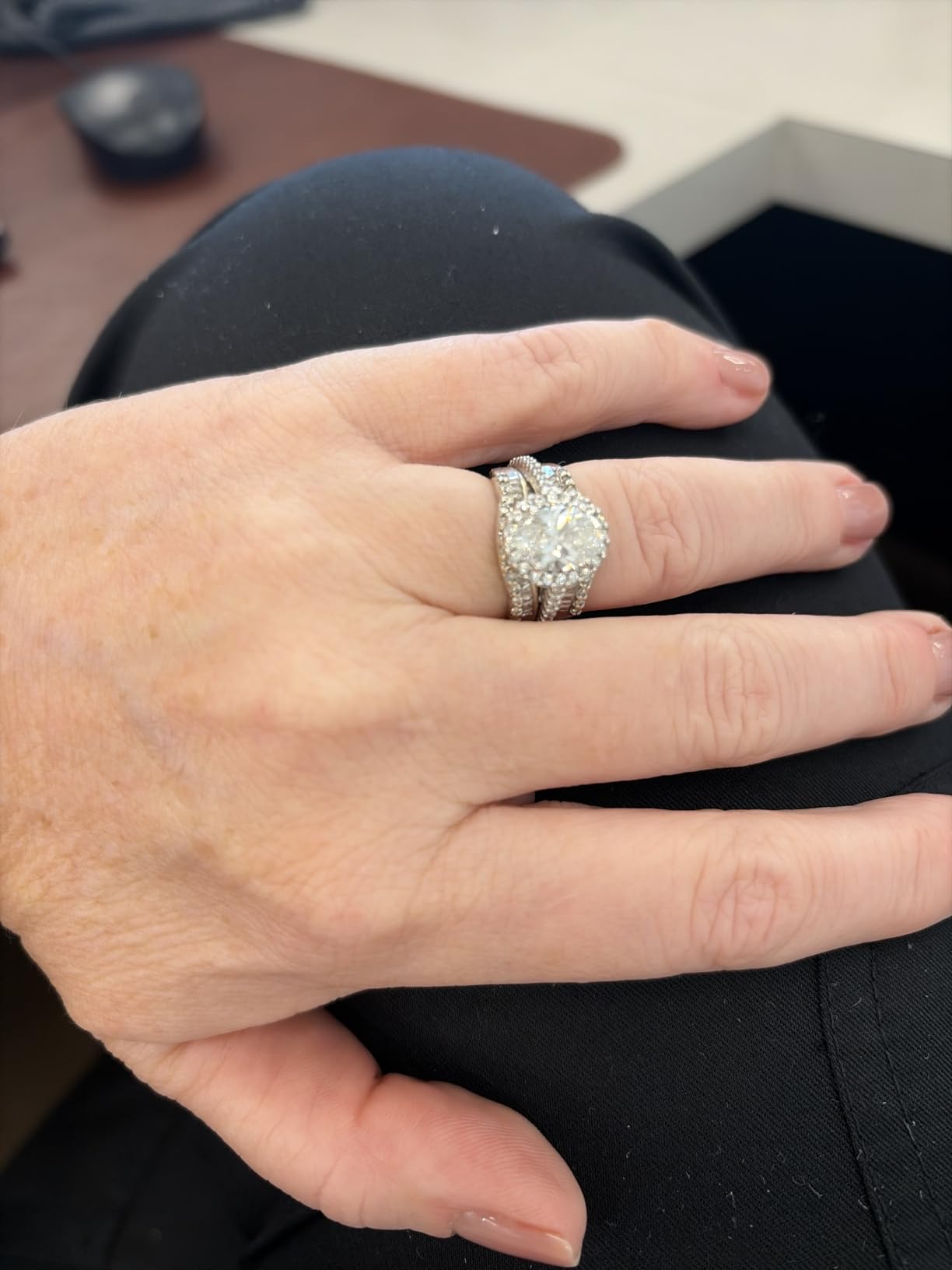 Houston Diamond District 1.75 to 5.75 Lab Grown Diamond Halo Engagement Ring customer photo 2
