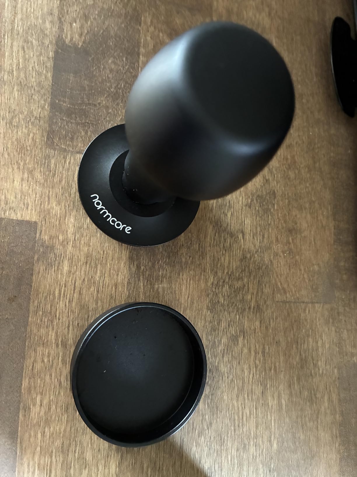 Normcore 58.5mm Coffee Tamper V4 - Spring-Loaded Tamper with 15lb / 25lb / 30lbs Replacement Springs - Anodized Aluminum Handle and Stand - Stainless Steel Flat Base,Black customer photo 1