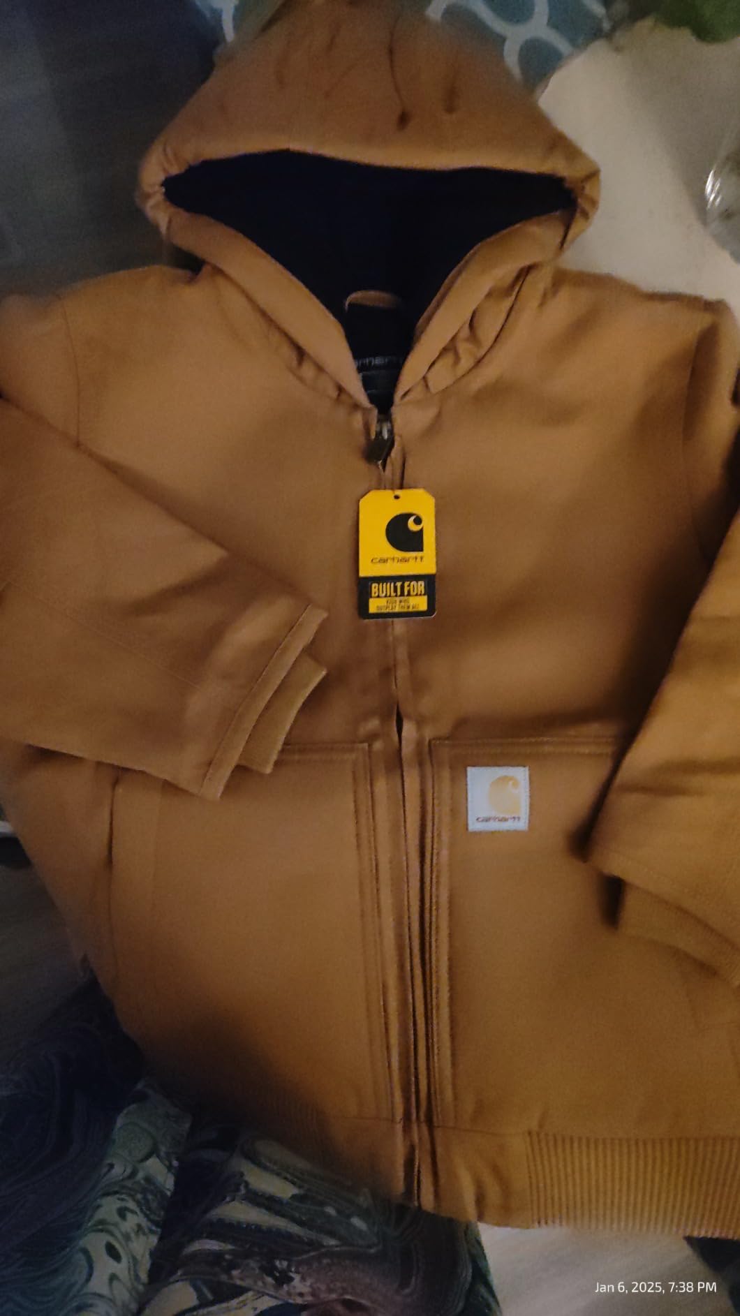 Carhartt Boys FlannelLined Hooded Canvas Insulated ZipUp Jacket | Polyester Blend | Quilted Polyester Brushed Tricot-Lined Main Body | Everyday Wear customer photo 2