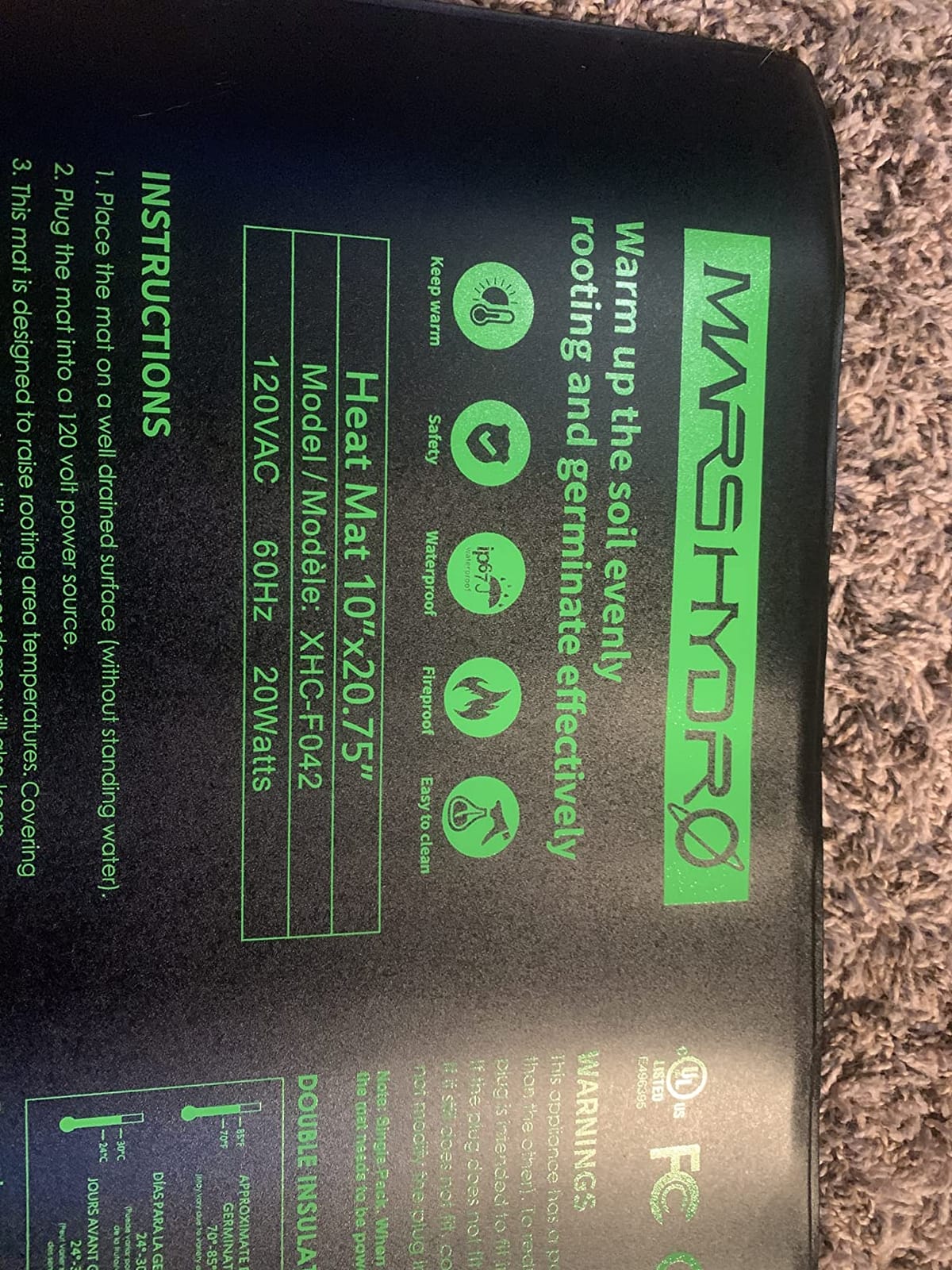 MARS HYDRO 10''x 20.75'' Seedling Heat Mat with Thermostat Combo Set,Heating Pad for for Germination, Indoor Gardening, Greenhouse customer photo 1