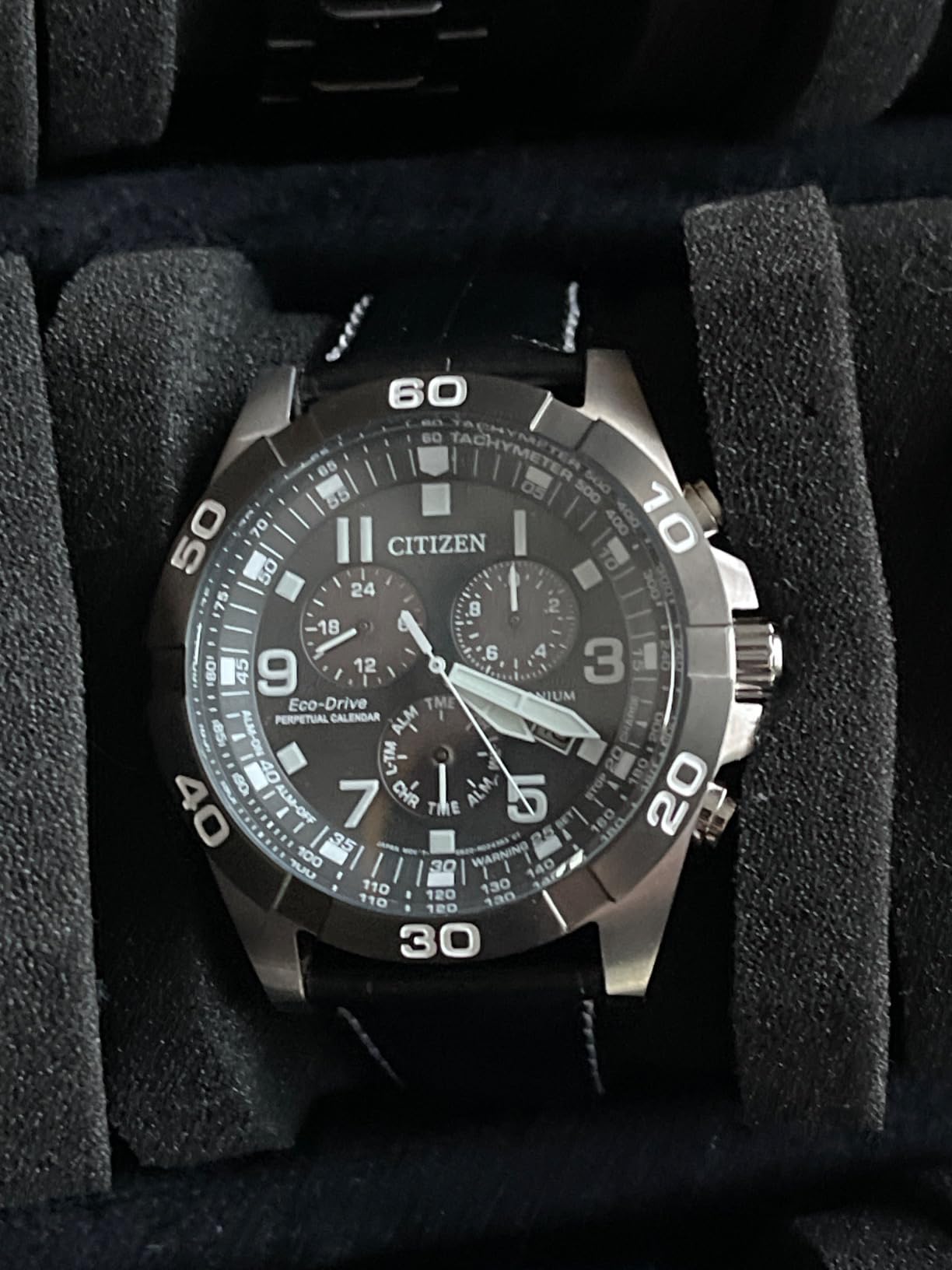 Citizen Men's Eco-Drive Sport Casual Brycen Chronograph Watch, Super Titanium™, Perpetual Calendar, Tachymeter 12/24 Hour Time, Alarm customer photo 1