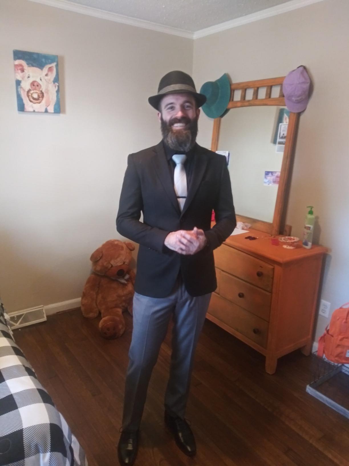 Men’s Fedora, 2” Brim, Classic Wool Blend with Herringbone Band customer photo 2