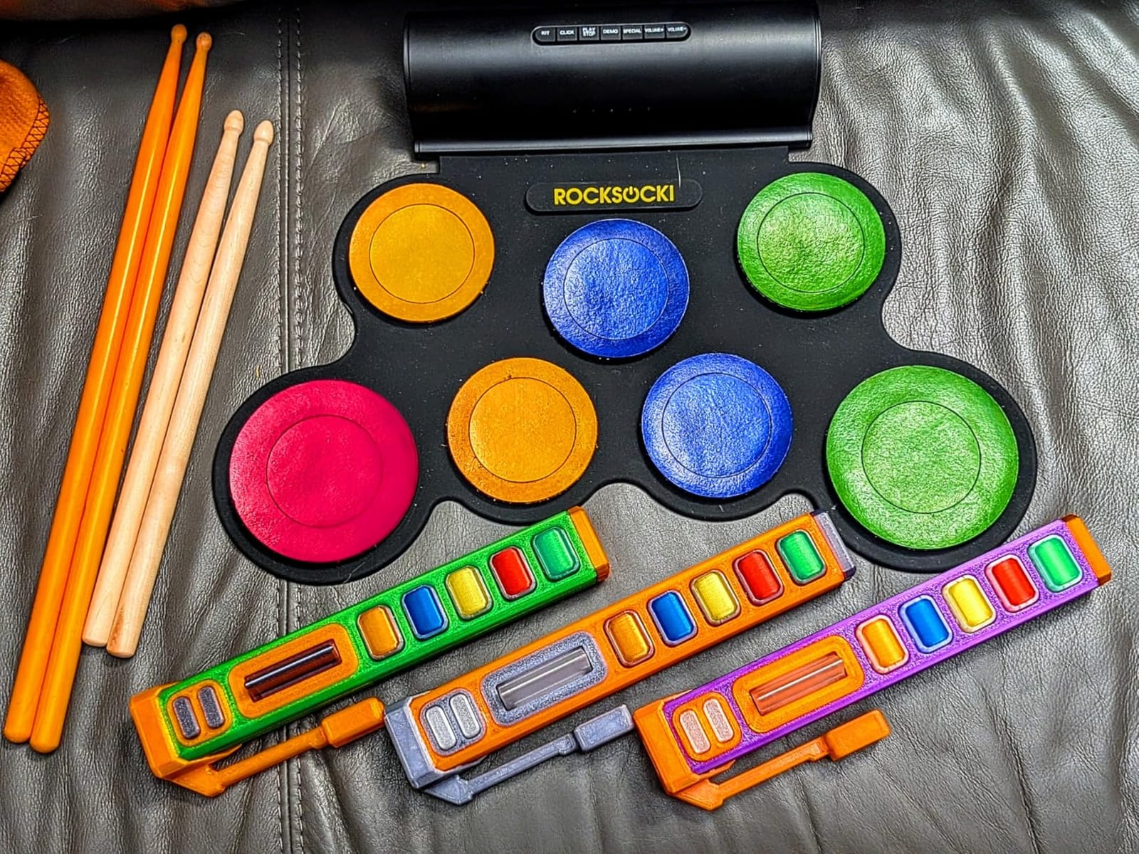 ROCKSOCKI Electric Drum Set, 7-Pad Electronic Drum Set with Headphone Included, Roll-up Drum Pad For Kids, Great Holiday Xmas Birthday Gift (Dual Speakers) customer photo 2