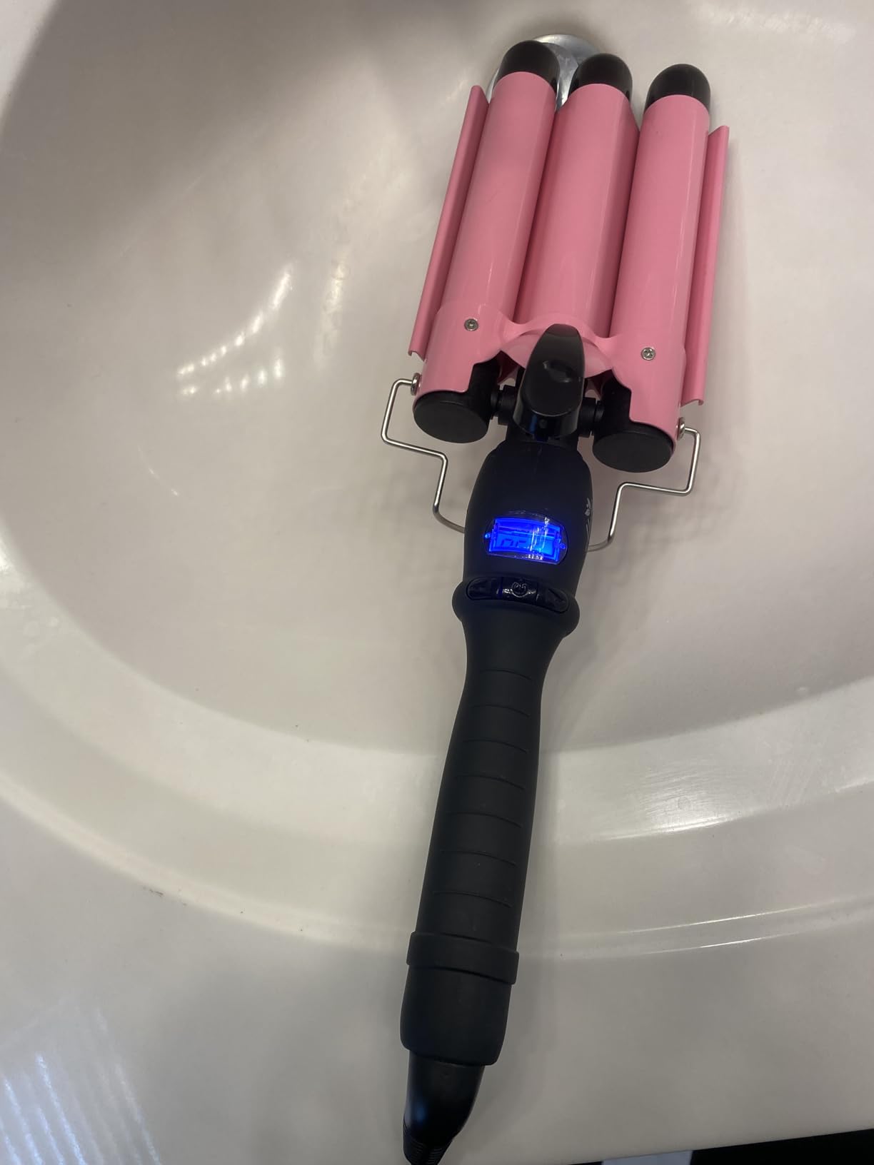 Alure Three Barrel Curling Iron Wand, 1 Inch Ceramic Tourmaline Hair Waver customer photo 2