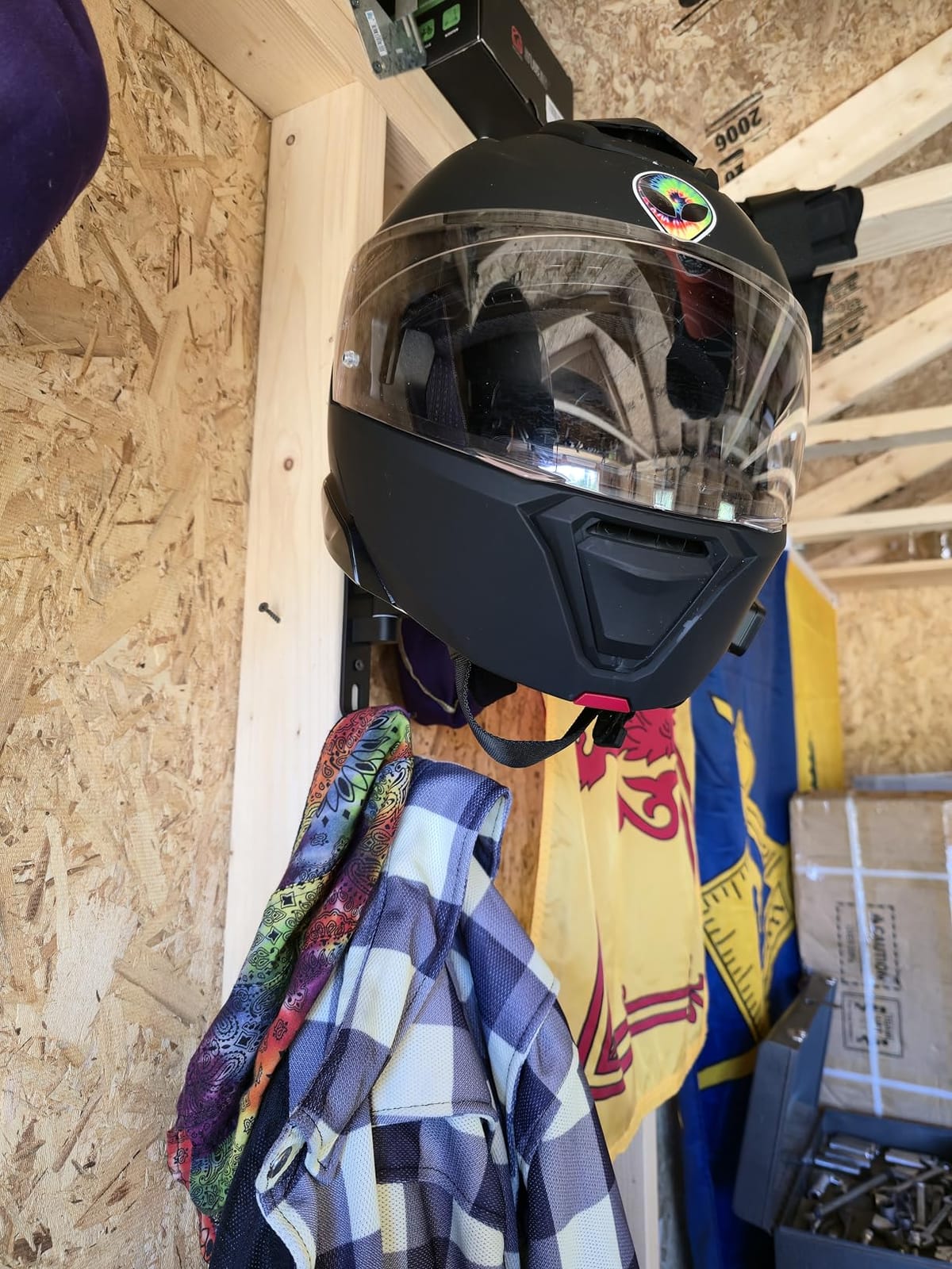 SANGMO Motorcycle Helmet Holder, Helmet Hanger Wall Mount customer photo 1