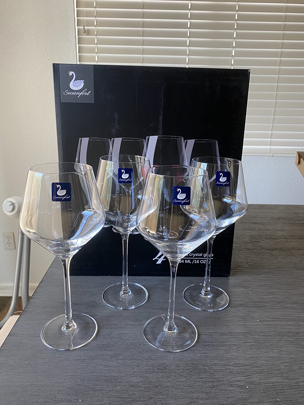 Crystal Red Wine Glasses Set of 4 - 16 oz Elegant Long Stem Wine Glasses in Gift Box, Premium Glassware for Wedding, Anniversary, Birthday Gifts customer photo 2