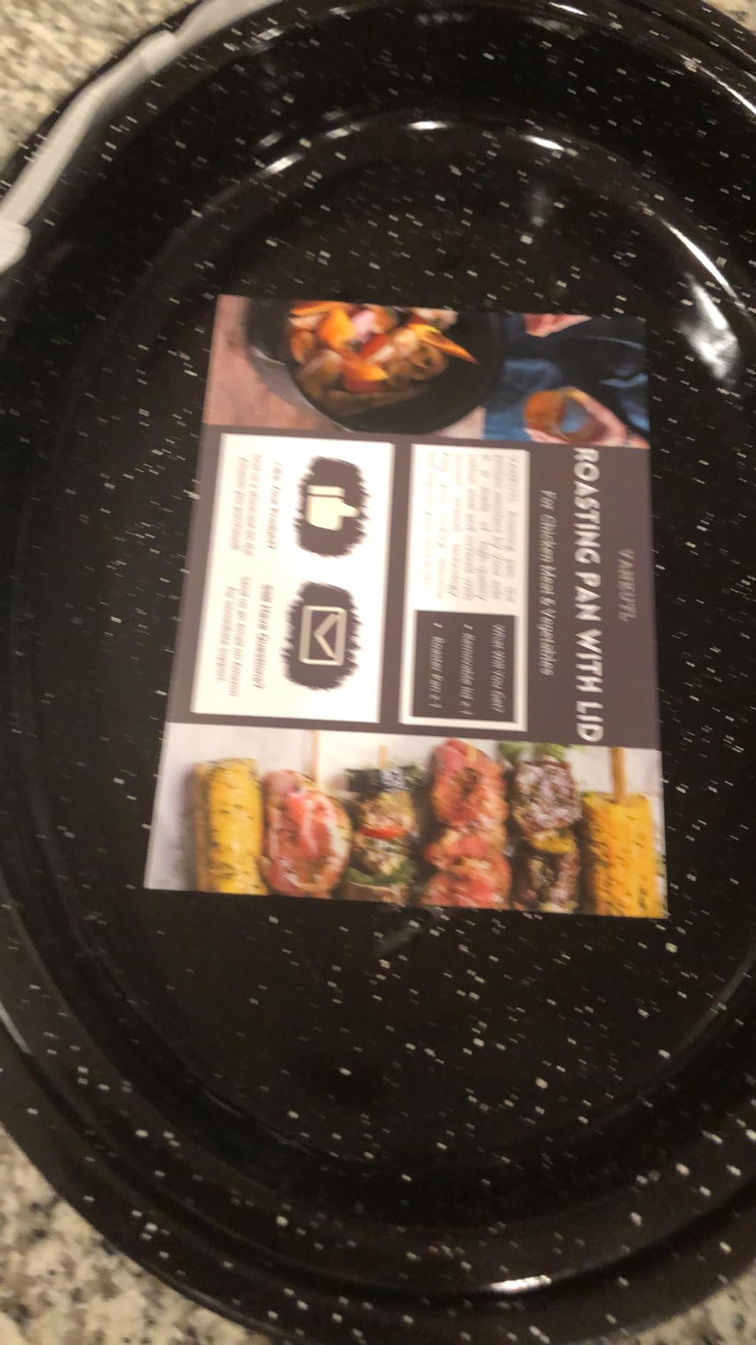 16 Inch Roasting Pan with Lid - Covered Oval Roaster - Enamel Carbon Steel Roaster Pot - Excellent Heat Distribution and Non-sticky - for Turkey Chicken Meat & Vegetables -Birthday and Holiday gifts customer photo 1