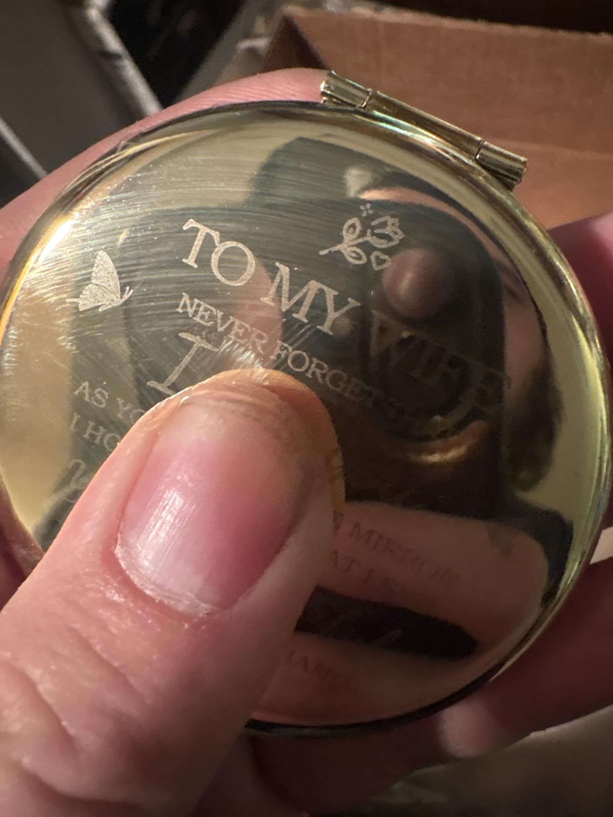 Gifts for Wife I Love You Wife Gold Compact Mirror customer photo 1