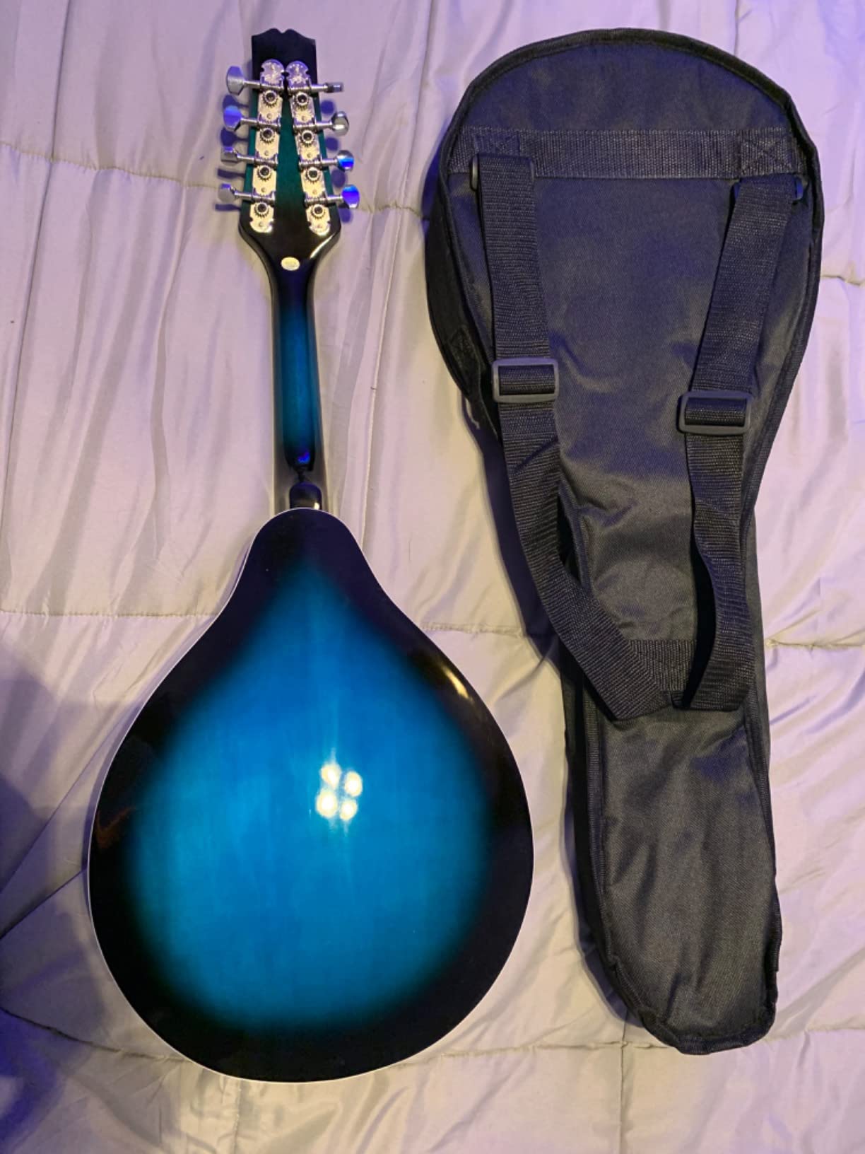 ADM Acoustic Mandolin Instrument Kit Music A Style for Kids Students Adults Wood Mandolins Beginner Set With Bag, Tuner, Pick-up, Strap, Strings, Picks and Hanger, Blue customer photo 2
