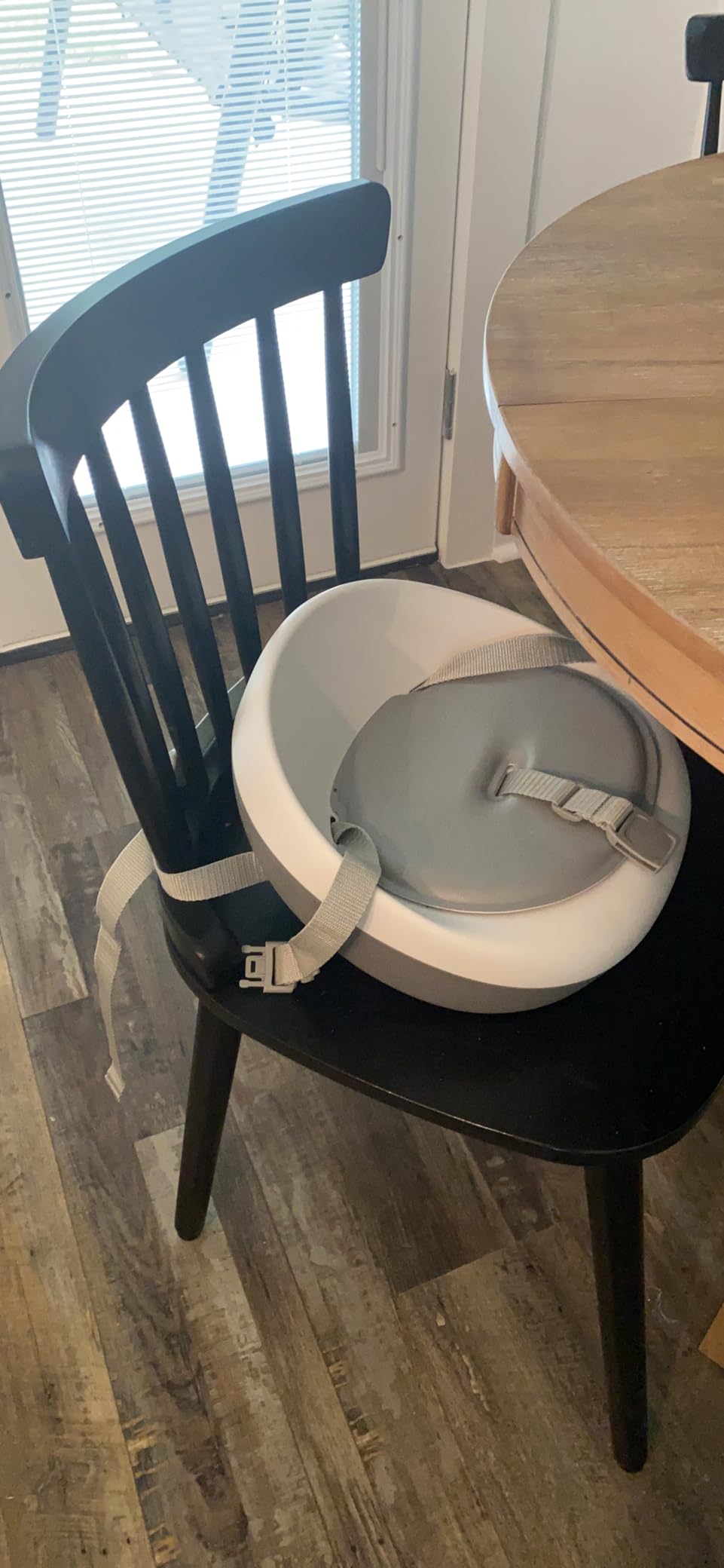Skip Hop Booster Seat for Dining Table, Sleek Seat Booster, Grey/White customer photo 1