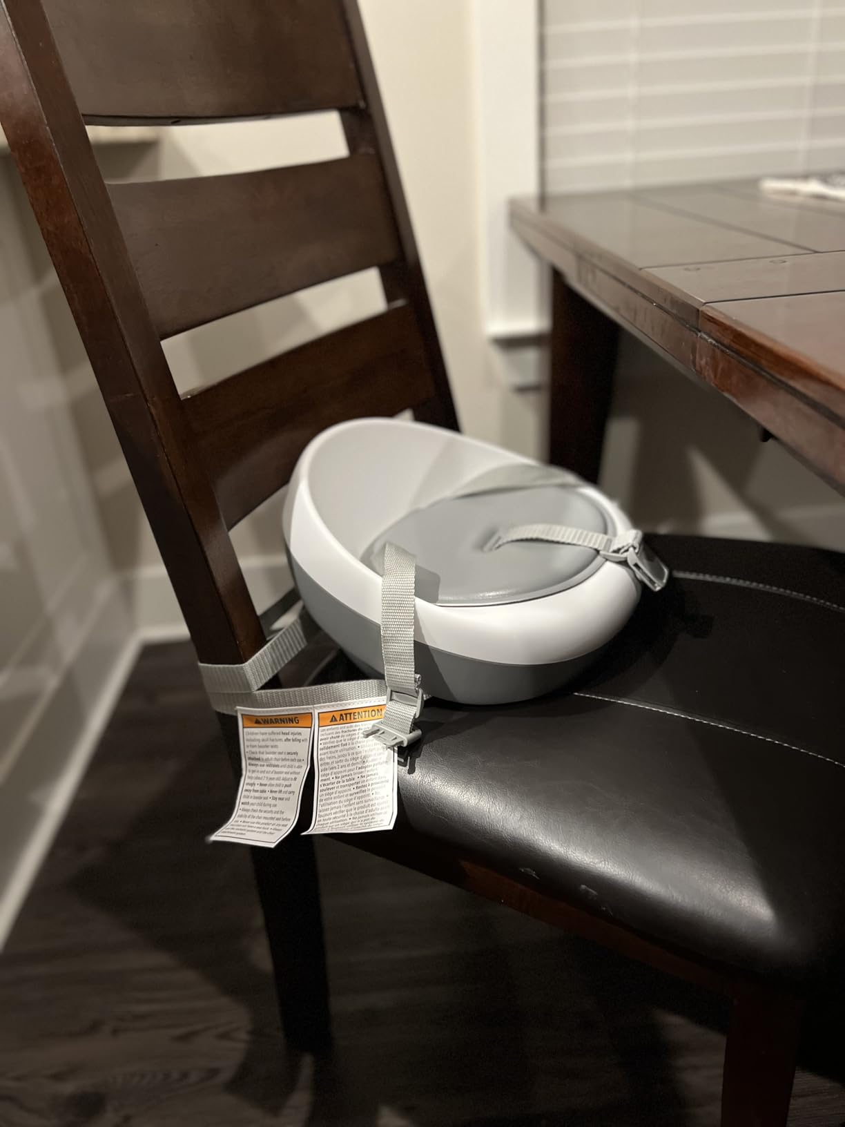 Skip Hop Booster Seat for Dining Table, Sleek Seat Booster, Grey/White customer photo 2