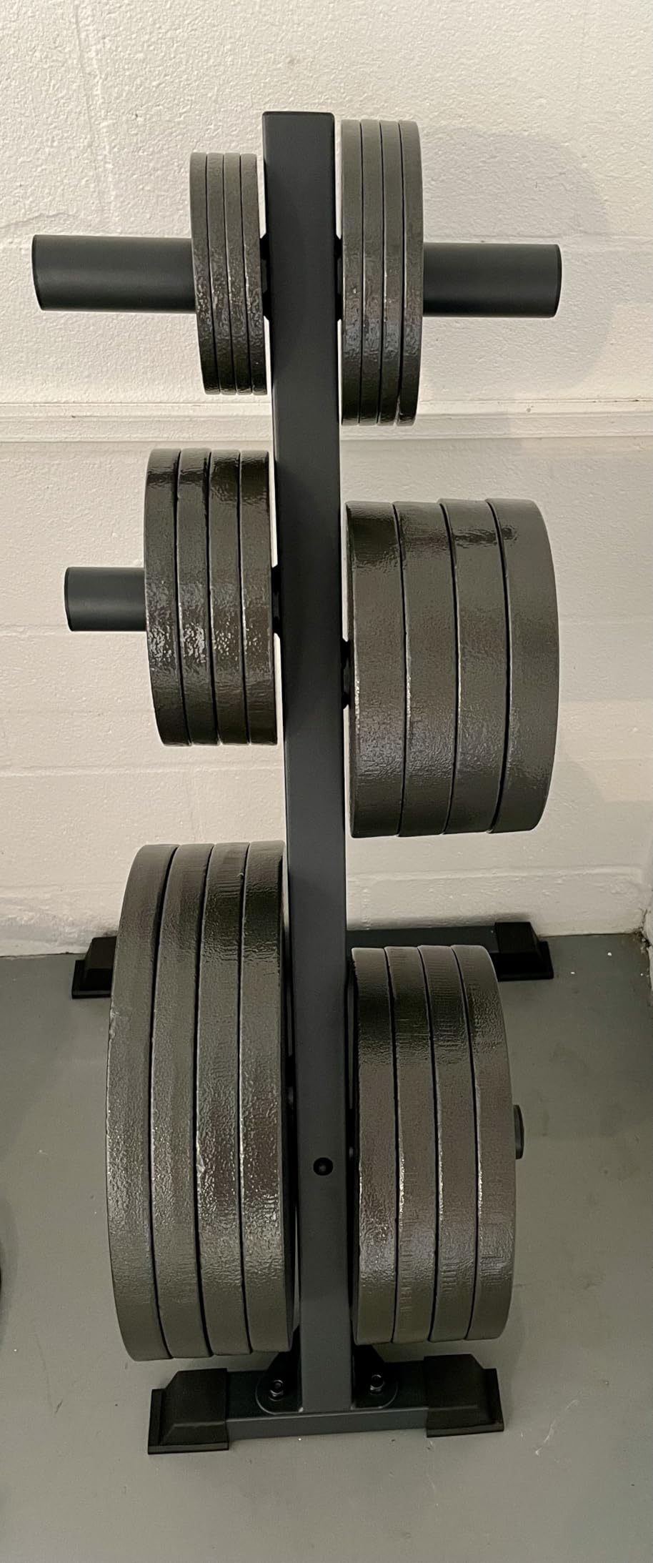 Cast Iron Olympic Weight Plates – Free Weights with 2-inch Hole & Anti-Rust Hammertone Finish - Ideal for Strength Training, Crossfit Equipment & Home Gym Set – Sold in Pairs - 2.5LB–45LB customer photo 2