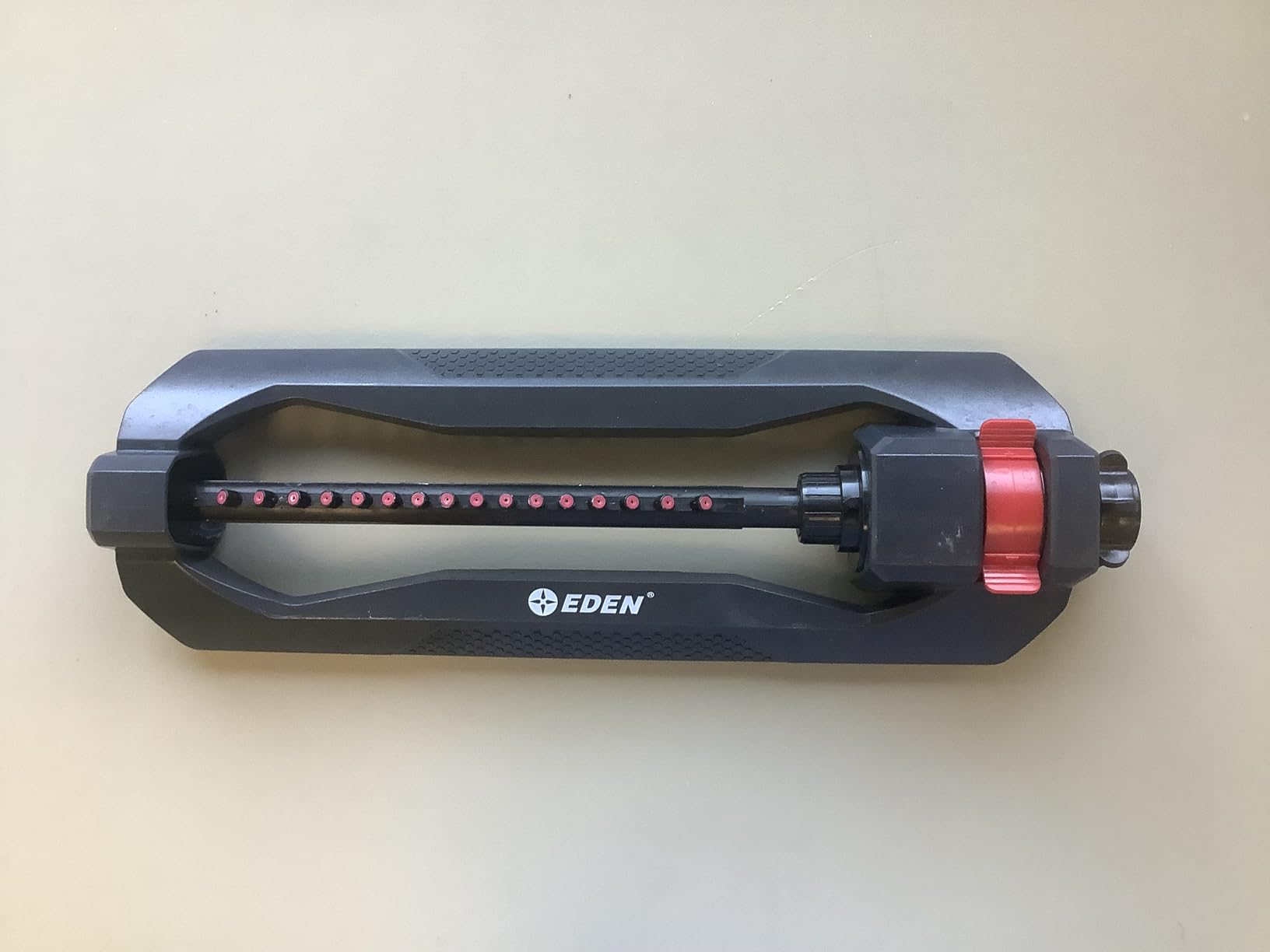 Eden 96213 Weighted Essential Oscillating Sprinkler | Covers Up to 3,600 sq. ft., 16 Precision Nozzles, Adjustable Range, Turbo Drive Motor, Quick Connect Bundle, Stainless Steel Filters, Black customer photo 1