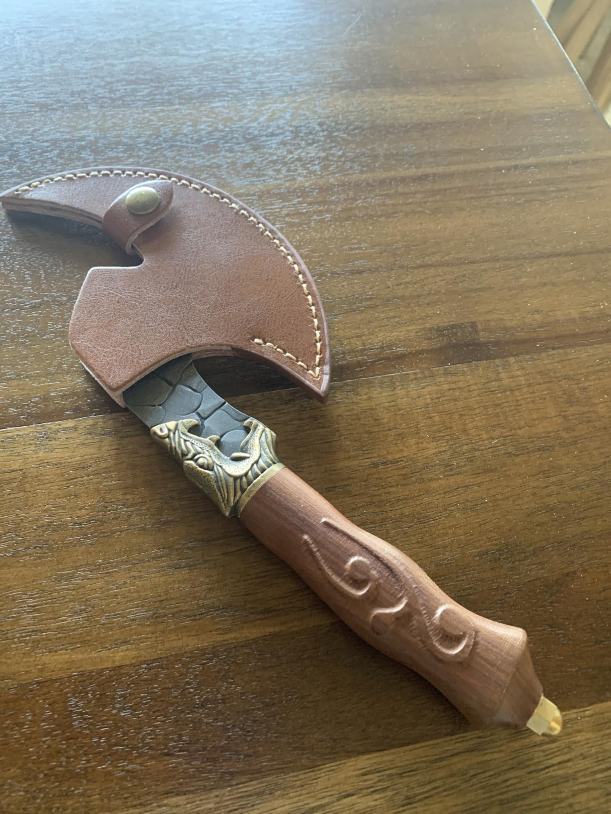 ROCOCO Viking Cleaver Knife Birthday - Kitchen Axe & Sheath Father Gift Men customer photo 2