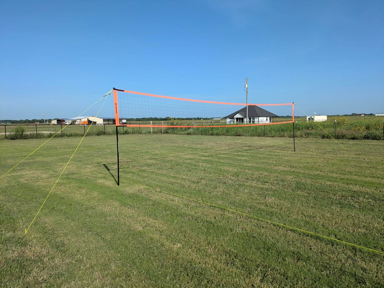 Outdoor Volleyball Net for Backyard, 32FT Anti-Sag Net with Steel Poles customer photo 2