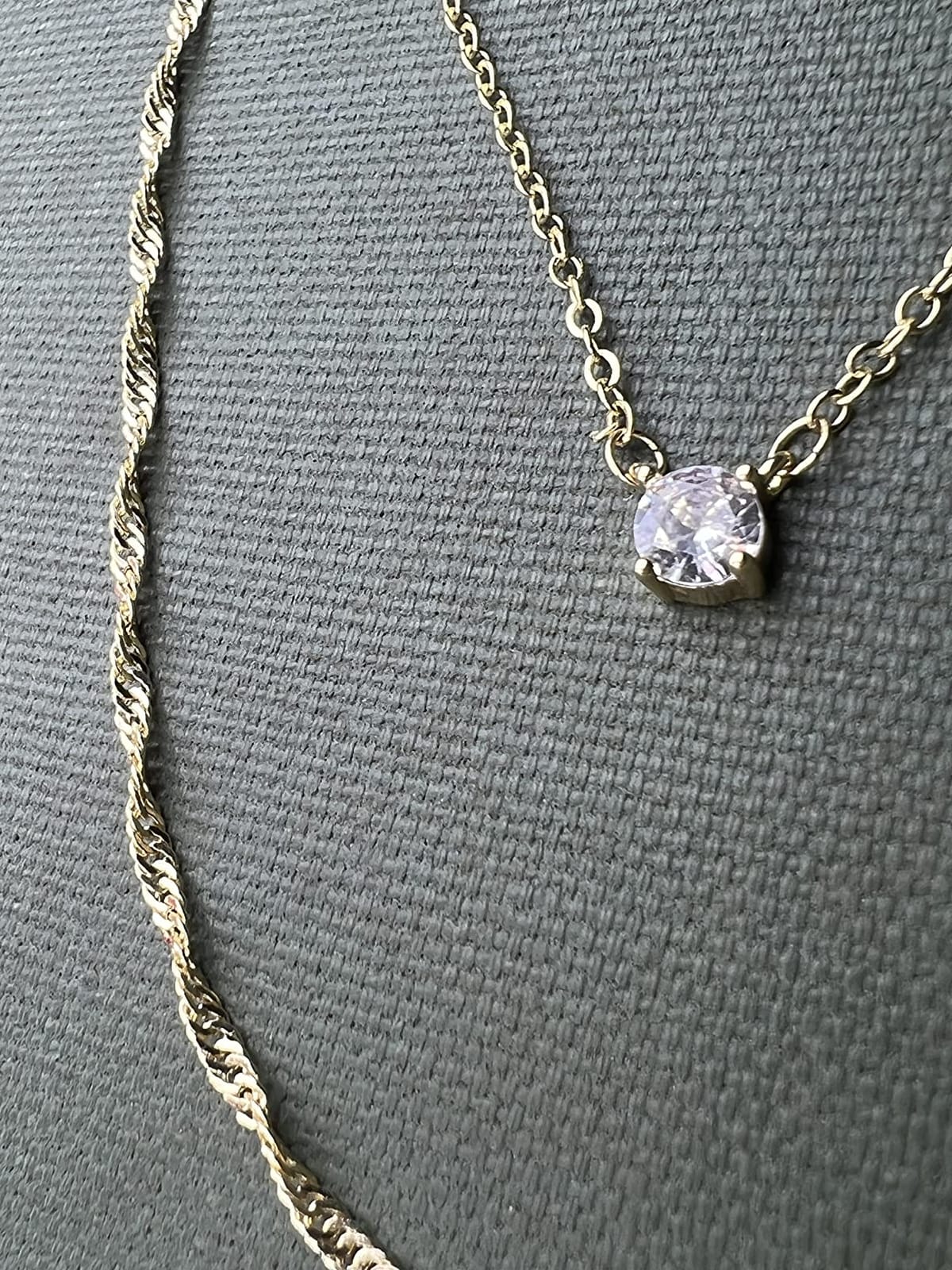Tewiky Dainty 14k Gold Plated/Silver Cubic Zirconia Necklaces for Women customer photo 2