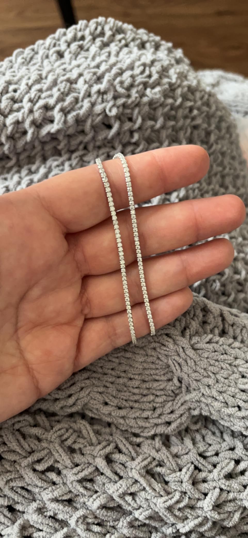 Sterling Silver Cubic Zirconia Tennis Necklace Simulated Diamond Cut Tennis Chain Necklaces Jewelry Gift for Women and Men 14, 15, 16, 18, 20, 22, 24, 26