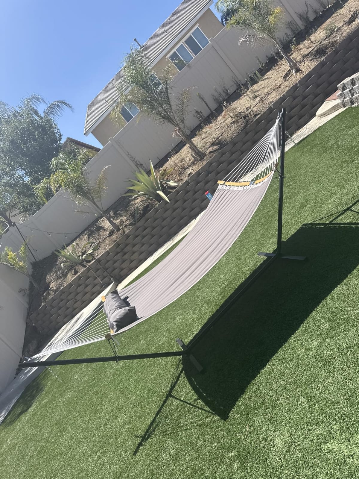 SUNCREAT Double Portable Hammock with Stand, 2 Person Hammock with Curved Spreader Bar, Balance Ropes Included, Dark Gray customer photo 2