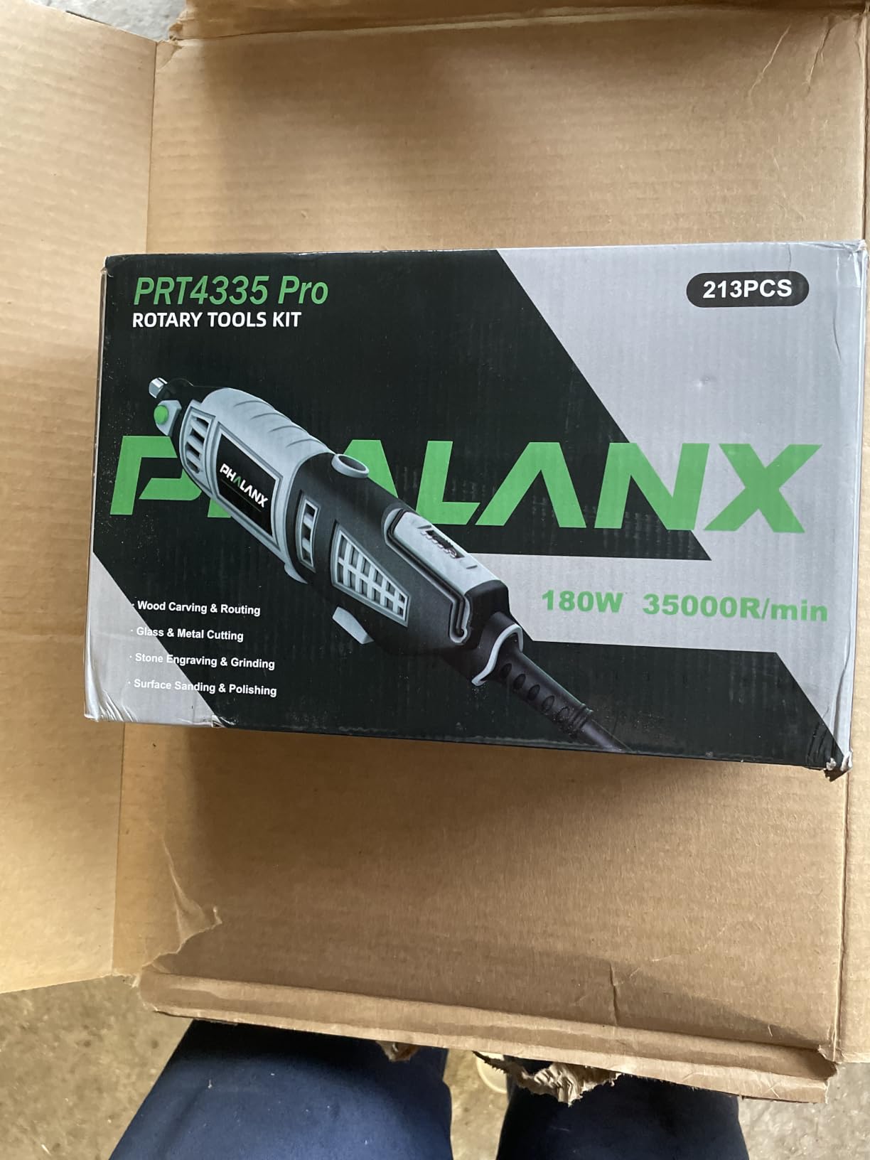 180W Rotary Tool Kit, 1.5-Amp PHALANX 6 Variable Speed with Flex Shaft, 8000-32000RPM Multi-Tool& 139pcs Accessories Kit, Power Multiuse Set Prefect for Crafting Projects and DIY Creations… customer photo 1