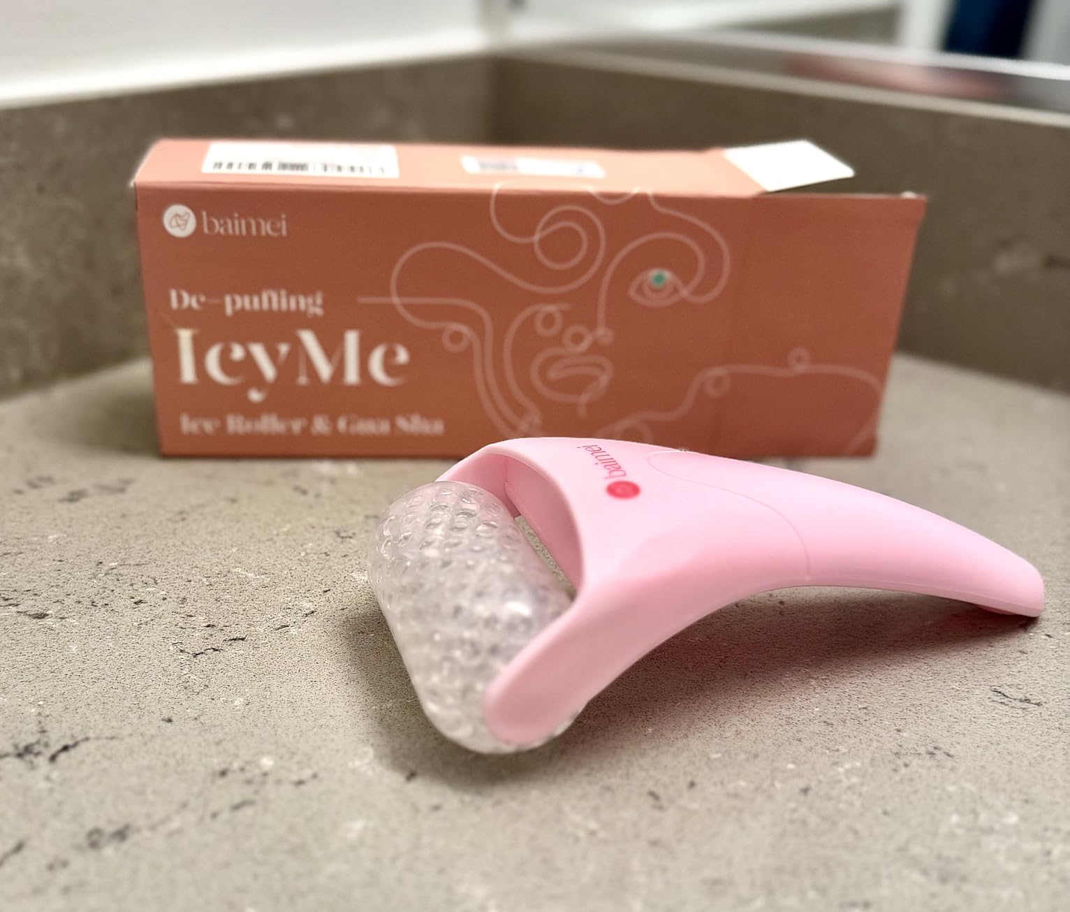 BAIMEI IcyMe Ice Roller for Face & Gua Sha Set, Depuff & Migraine Relief customer photo 1