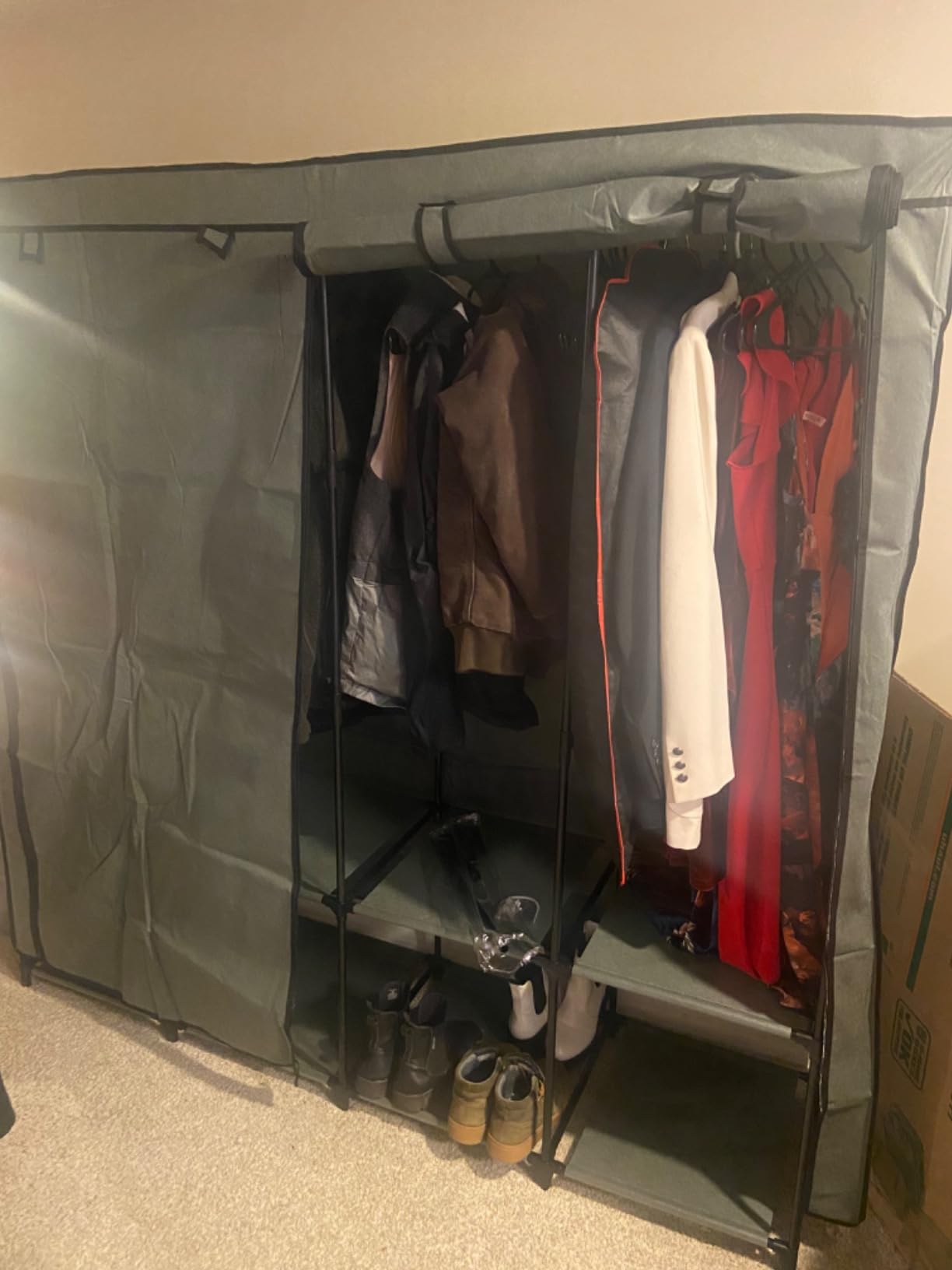 SONGMICS Portable Closet with Cover, 4 Hanging Rods and Shelves customer photo 1
