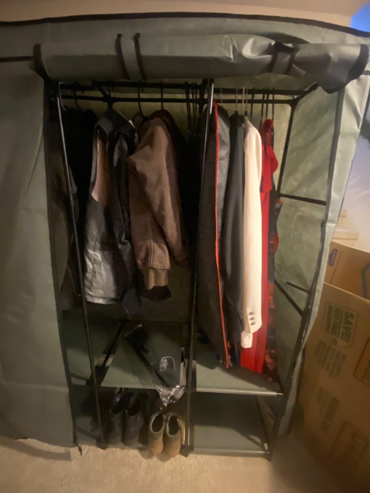 SONGMICS Portable Closet with Cover, 4 Hanging Rods and Shelves customer photo 2