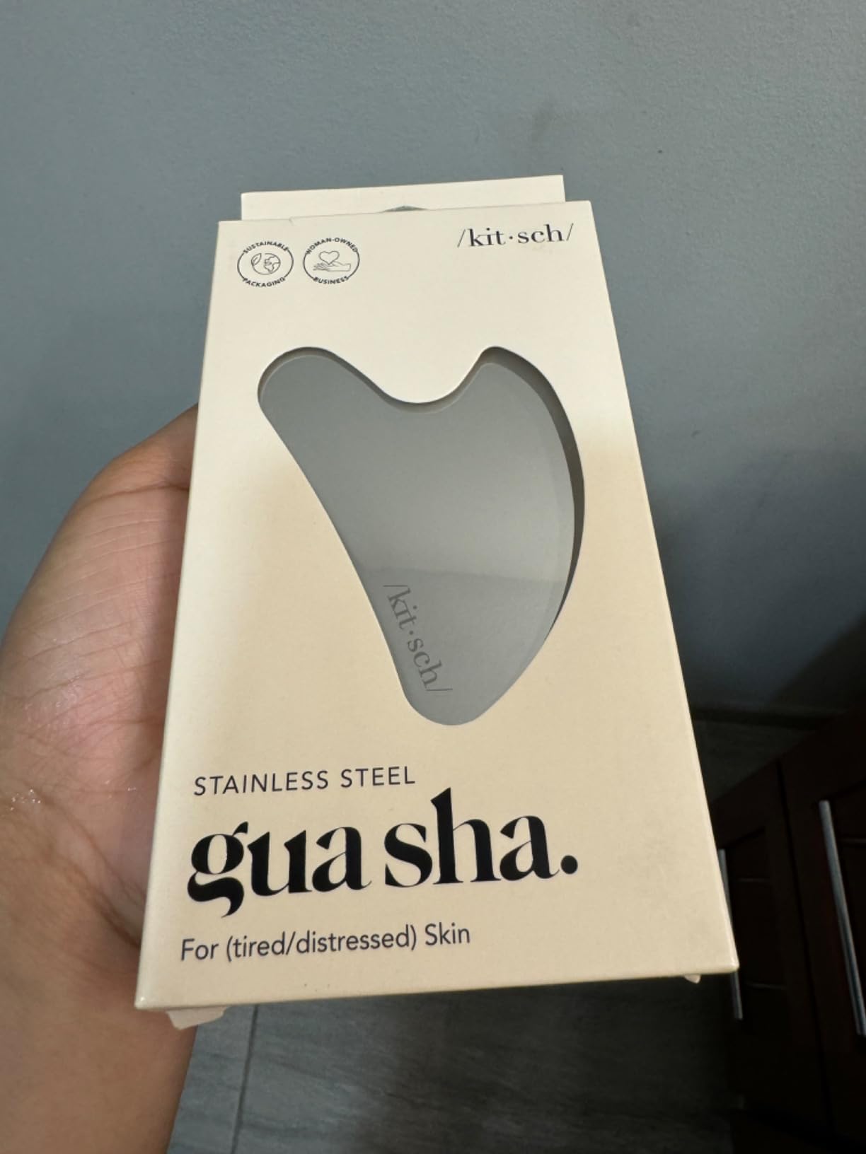 Kitsch Stainless Steel Guasha Tool for Face - Silver customer photo 1
