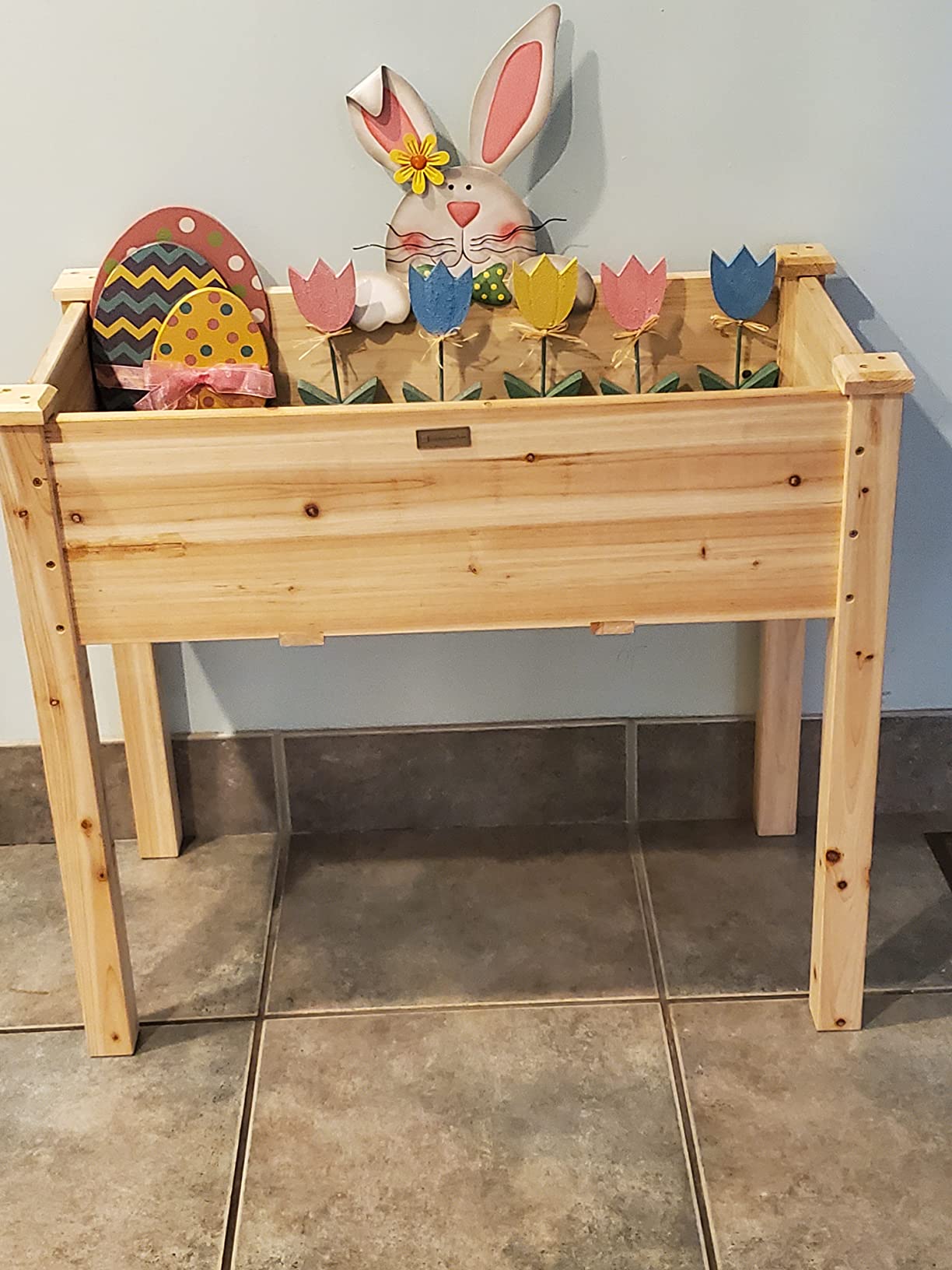 Best Choice Products 34x18x30in Raised Garden Bed, Elevated Wood Planter Box Stand for Kids, Backyard, Patio, Balcony w/Bed Liner, 150lb Capacity - Natural customer photo 1
