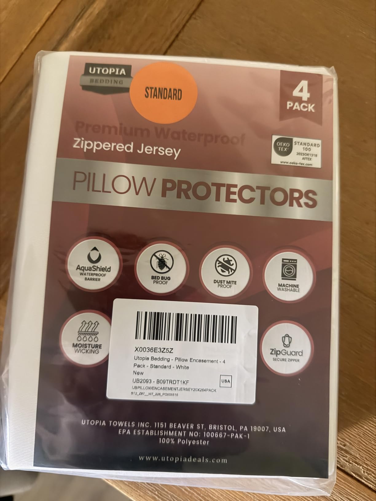 Set of 4 Pillow Protectors with Zipper Standard Size, Pillow Covers customer photo 2