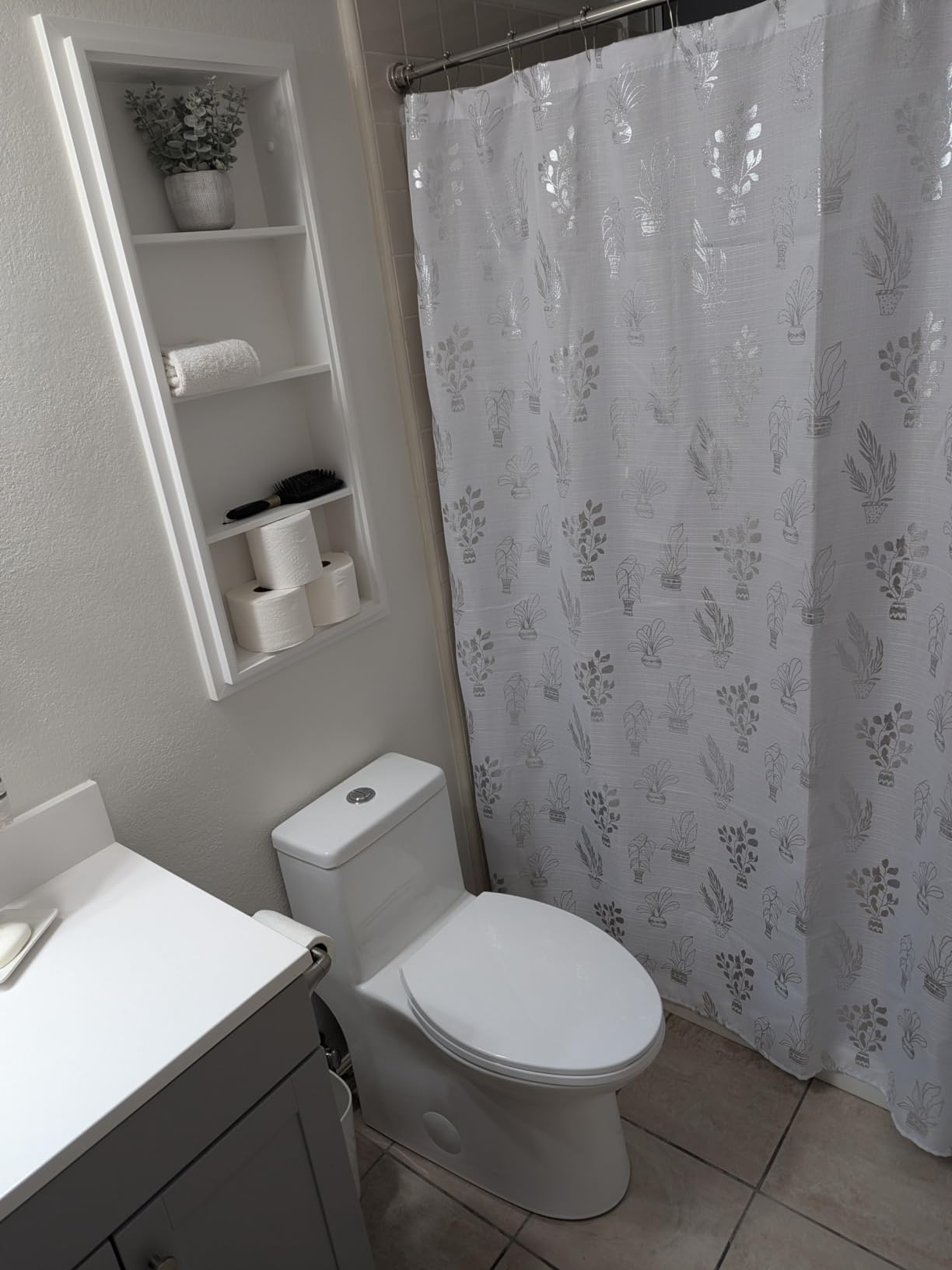 DeerValley Symmetry One Piece Toilet, Dual Flush 1.1/1.6 GPF Elongated Standard Toilet for Bathroom, Toilets with Comfortable Seat Height (Seat Included) (White) customer photo 2