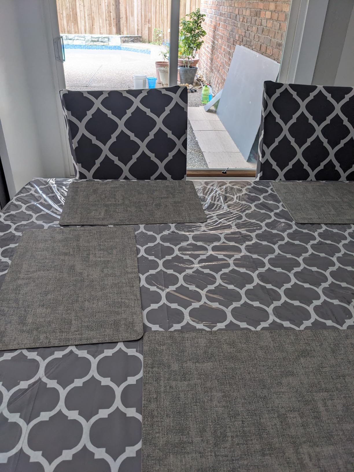 Maxpearl Faux Leather Placemats Set of 6, Easy to Clean, Beige customer photo 2