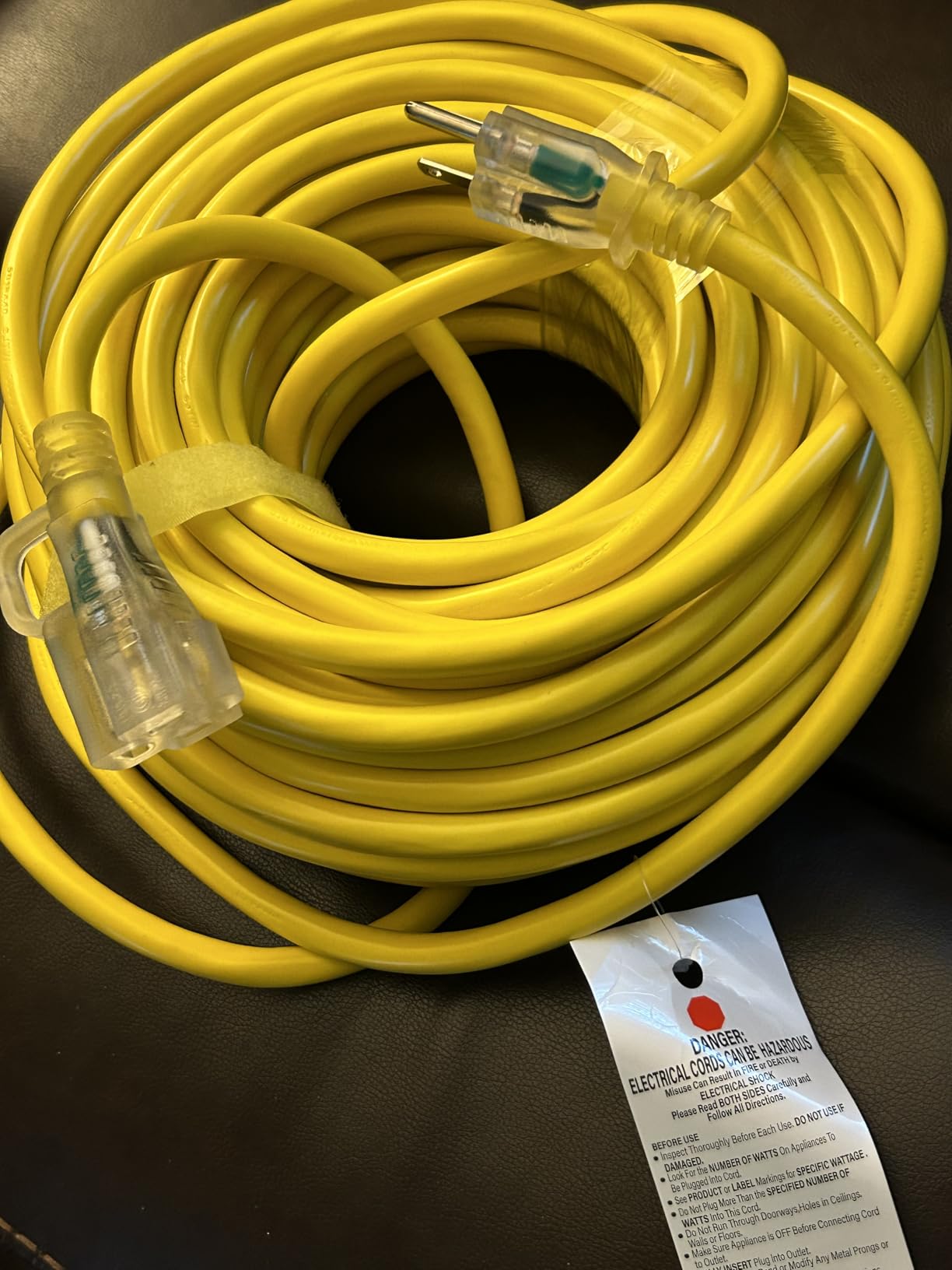 HUANCHAIN 12 Gauge Heavy Duty Extension Cord 50 FT Waterproof Yellow customer photo 1