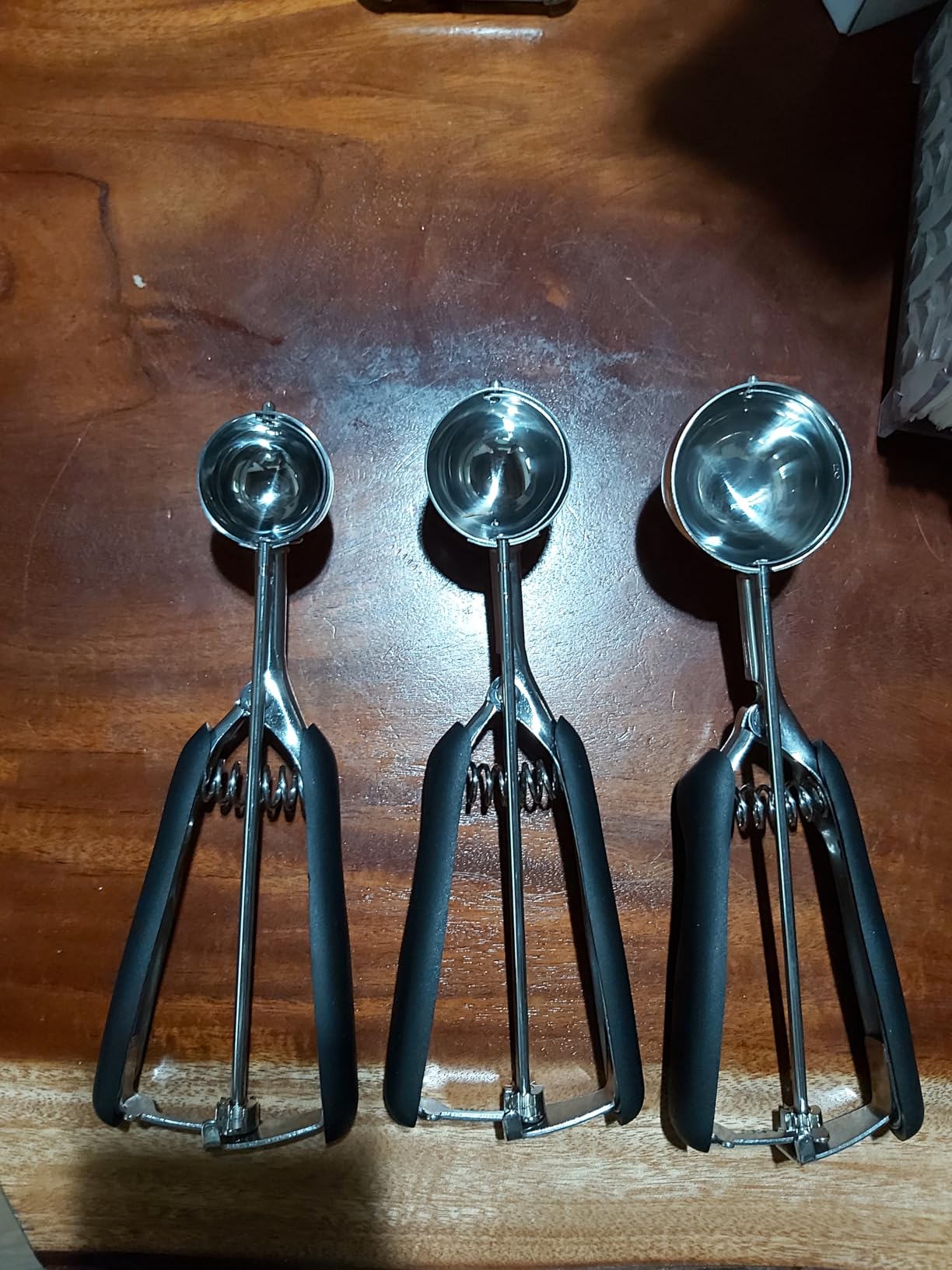 Cookie Scoop Set, 3Pcs Ice Cream Scoop, Cookie Scoops for Baking Set of 3, 18/8 Stainless Steel Cookie Scooper for Baking, Ice Cream Scooper with Trigger Release, Cookie Dough Scoop with Non-slip Grip customer photo 2
