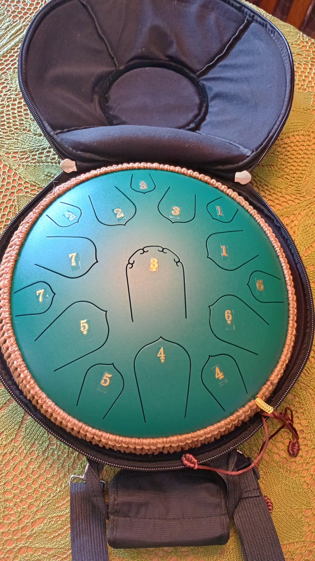 HOPWELL Steel Tongue Drum - 14 Inch 15 Note Tongue Drum - Hand Pan Drum with Music Book, Handpan Drums Mallets and Carry Bag, D Major (Navy Blue) customer photo 1