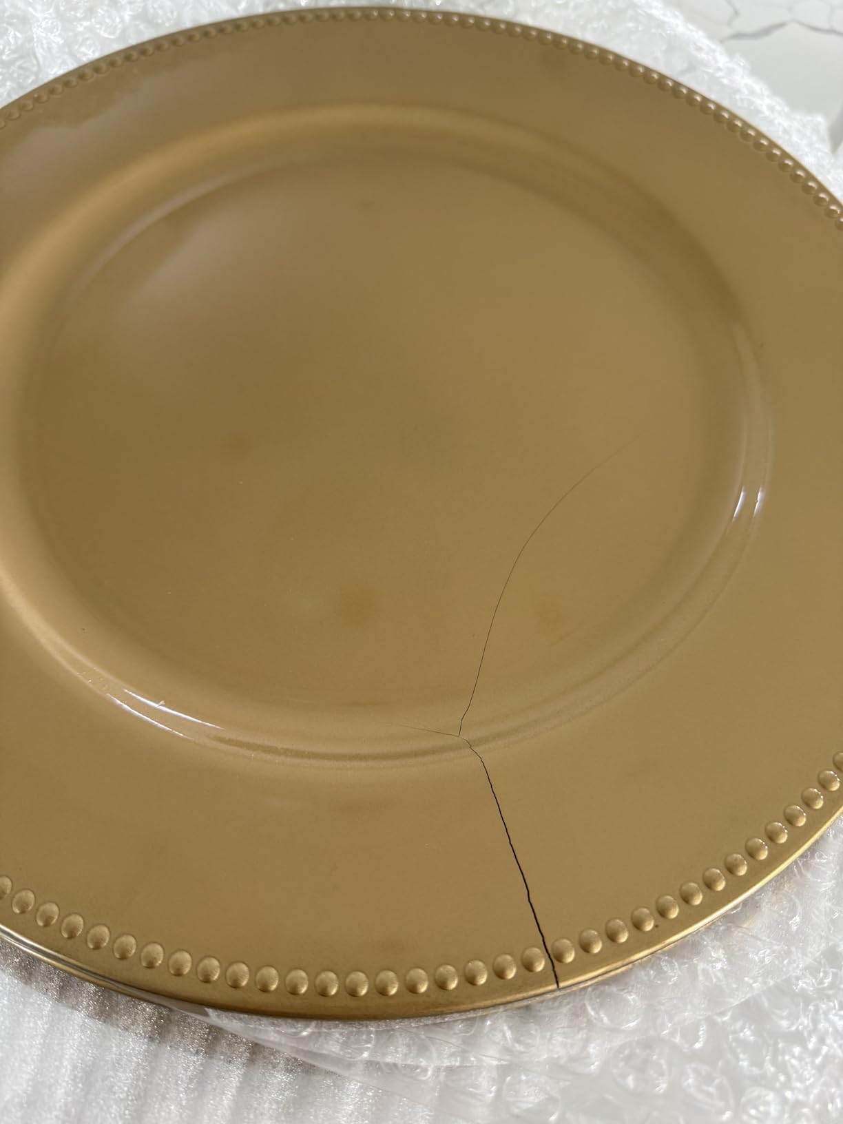 Okllen 12 Pack Plastic Gold Charger Plates, 13