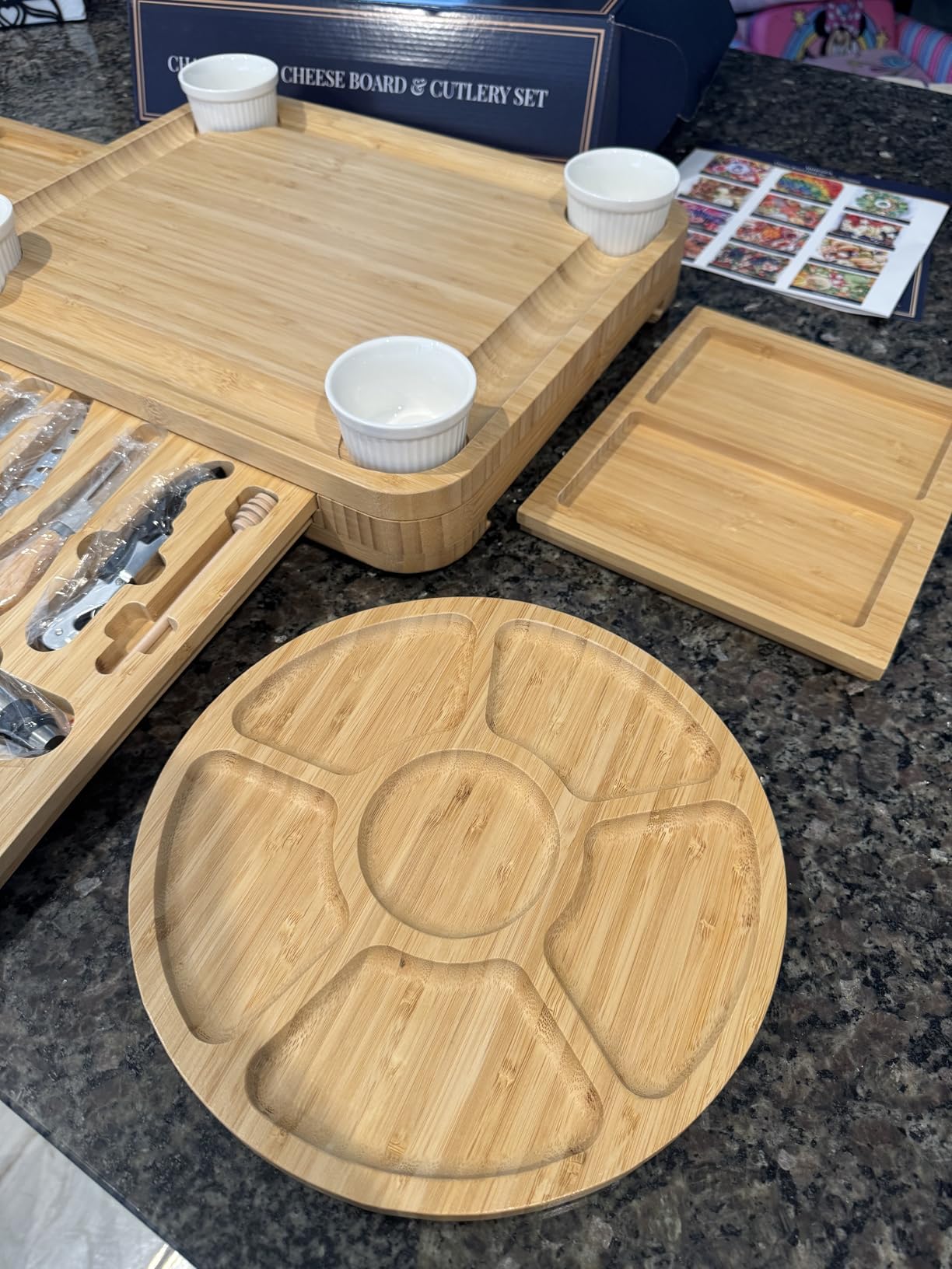 Charcuterie Boards Set – Large Bamboo Cheese Board & Platter with Charcuterie Accessories, Housewarming Gifts for New Home, Christmas, Bridal Shower, New House Gift customer photo 1
