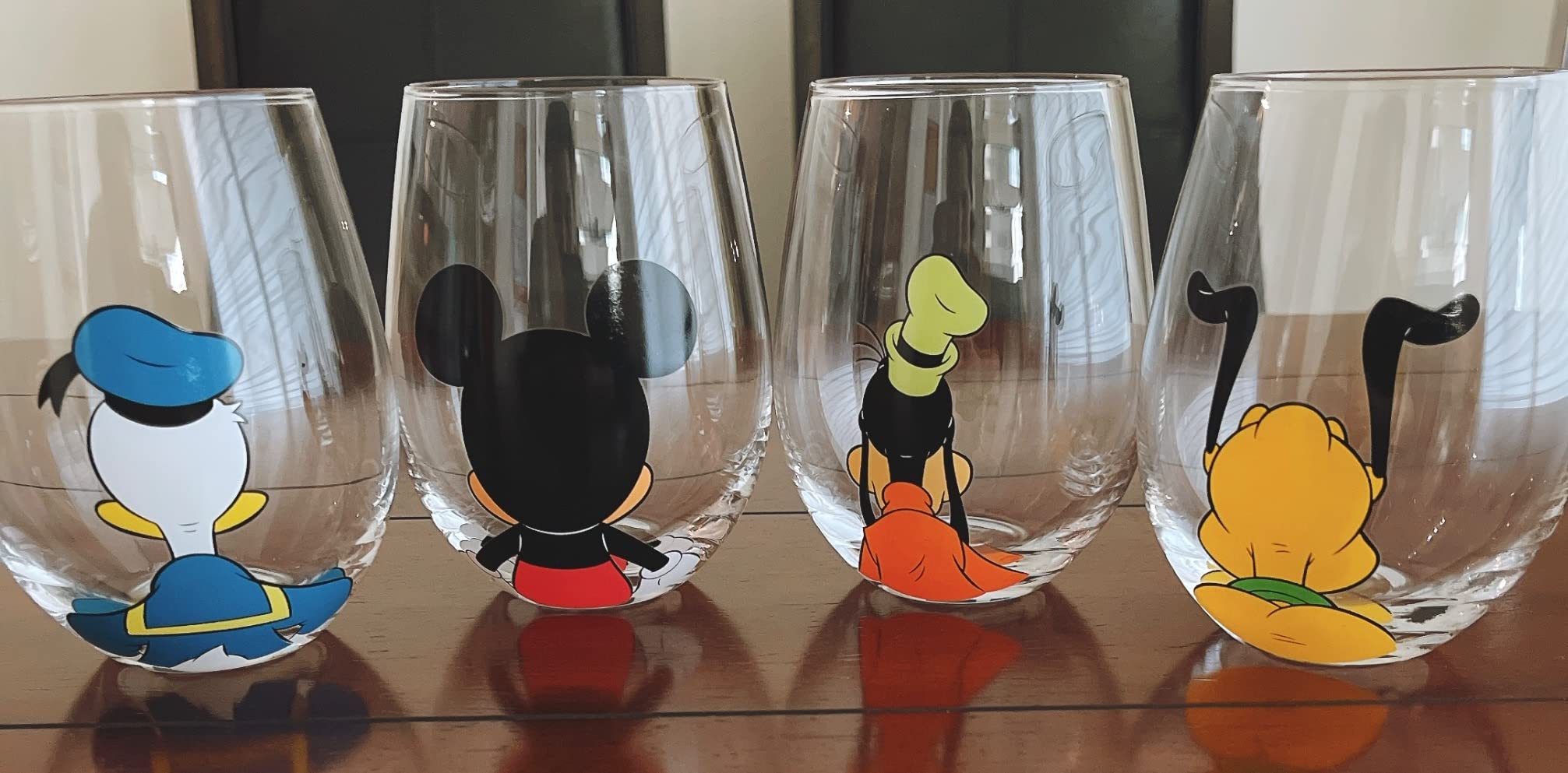 JoyJolt Disney Mickey Mouse Squad Collection Tumblers. 15oz Stemless Wine Glasses Set of 4 Stemless Drinking Glasses. Gifts Stuff, Wine Glass Mickey Mouse Cup Set customer photo 1