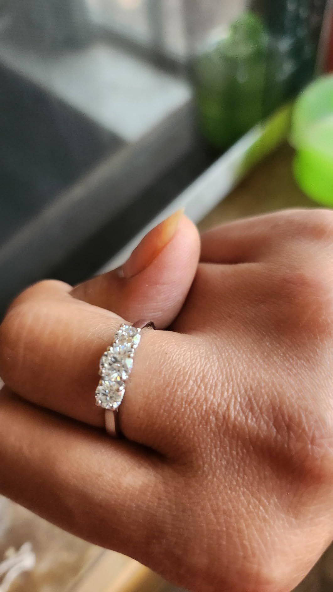 1-6 Carat IGI Certified LAB Grown 3 Stone Round Diamond Engagement Ring customer photo 1