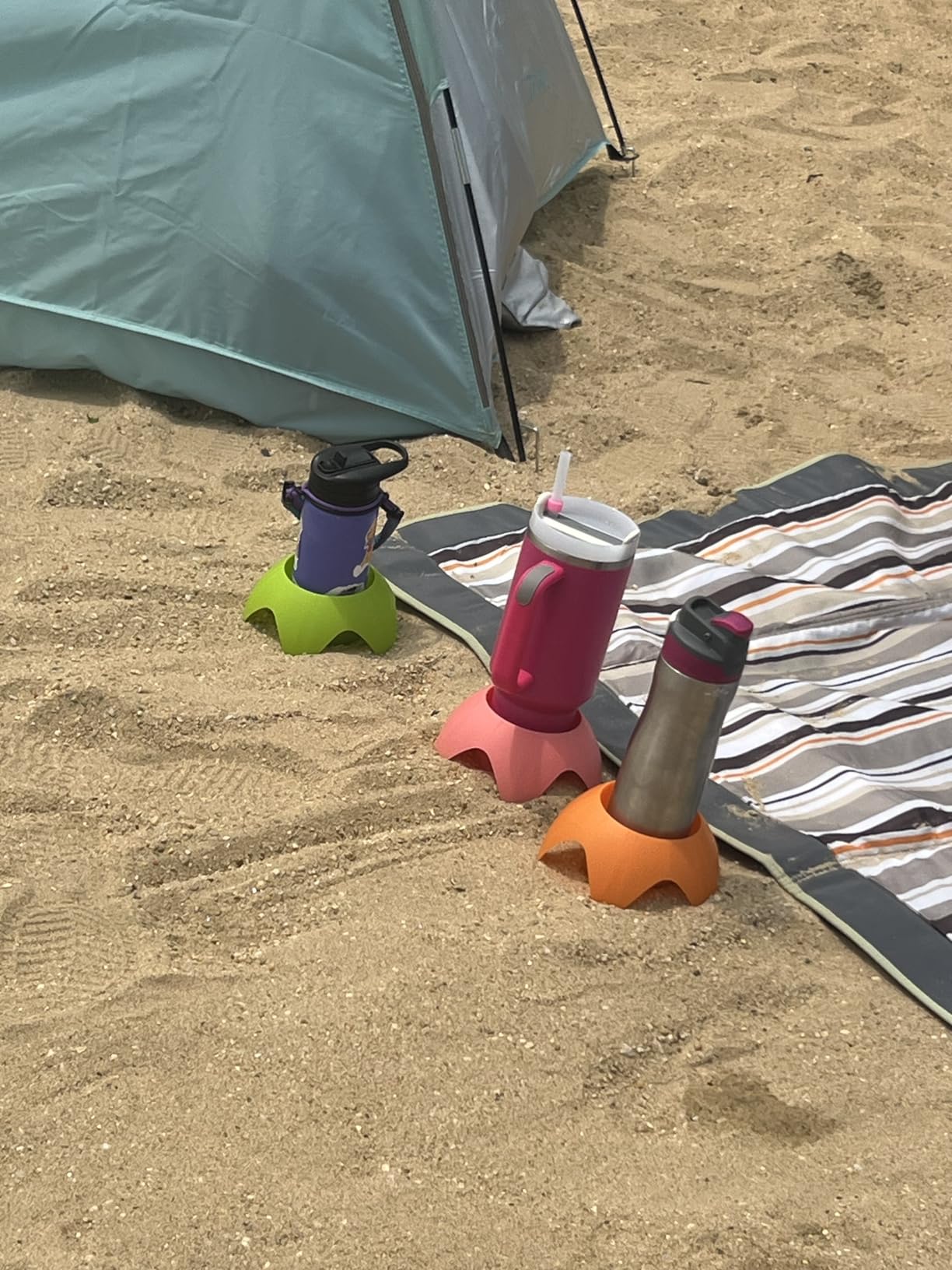 Uarzt Beach Vacation Essentials Accessories - Sand Coasters Drink Cup Holders, 5-Pack, Multicolor, Must-Haves for Women, Adults, Family, and Friends customer photo 2