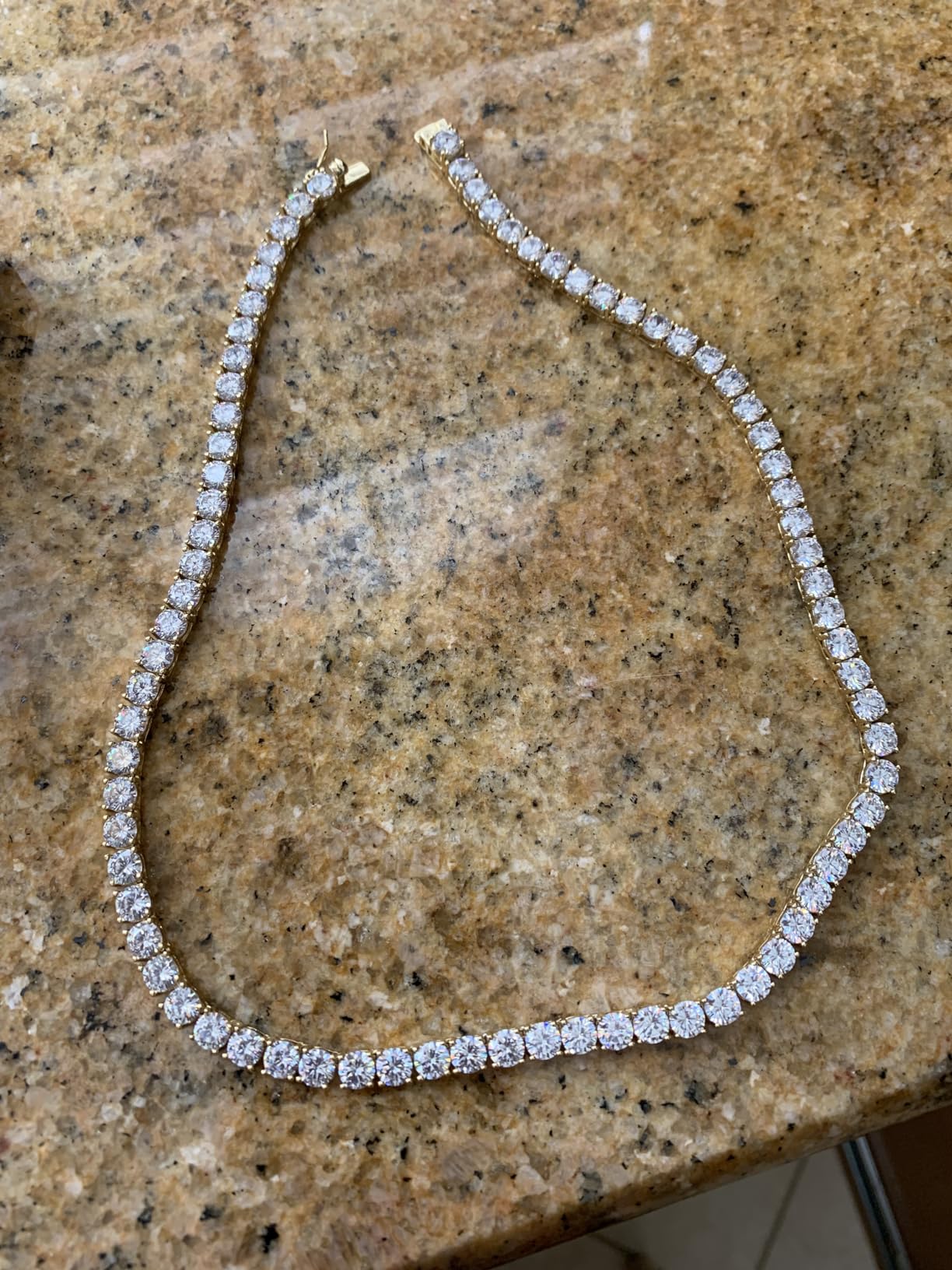 Gemsme 5mm Tennis Necklaces for Women/Men - 18K Yellow/White Gold Plated 4 Pong Setting Round Cubic Zirconia Classic Diamond Tennis Chain, Ladies Tennis Necklace Size 16-22 inch customer photo 2