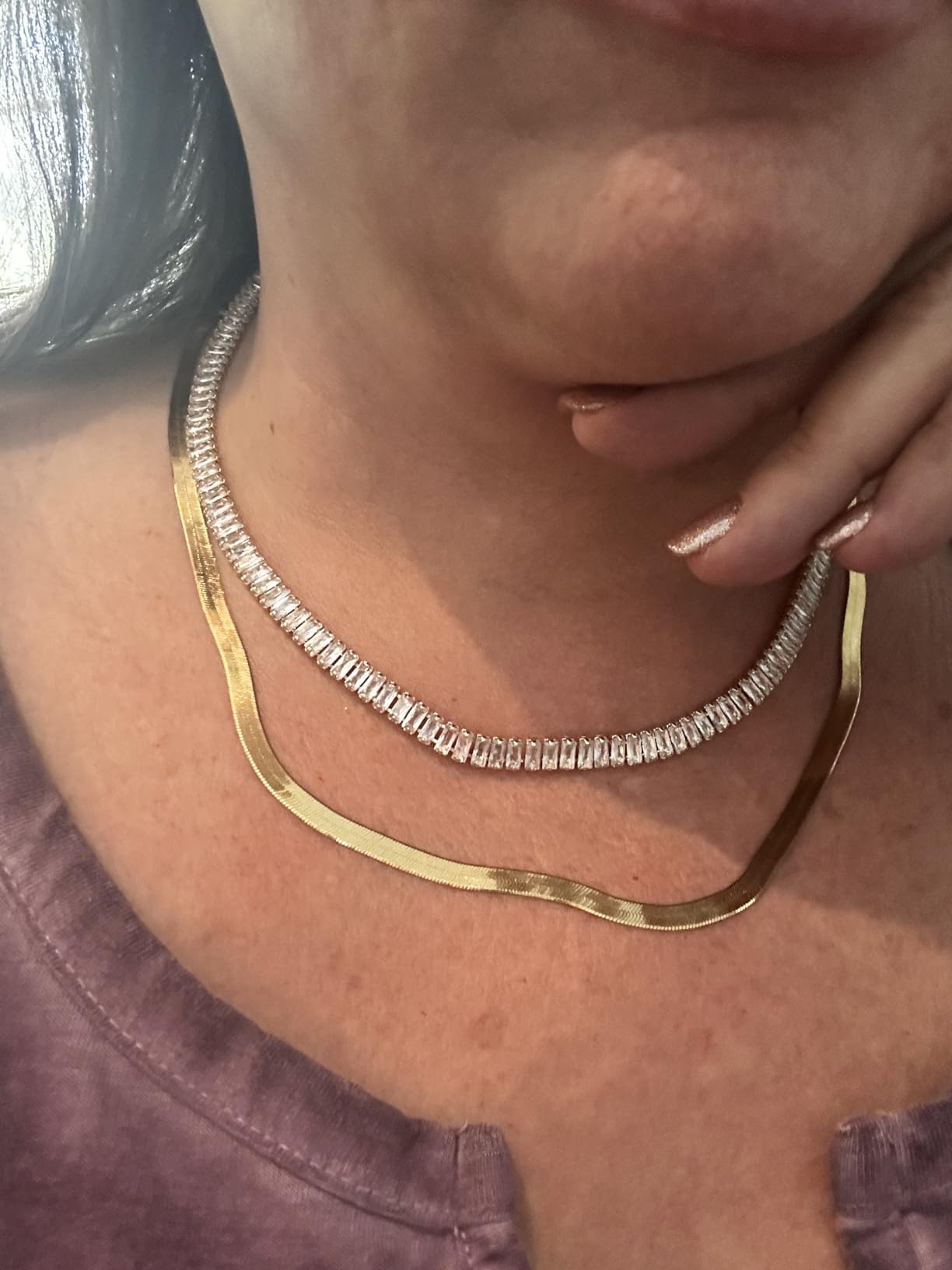 KissYan Tennis Necklaces for Women customer photo 1