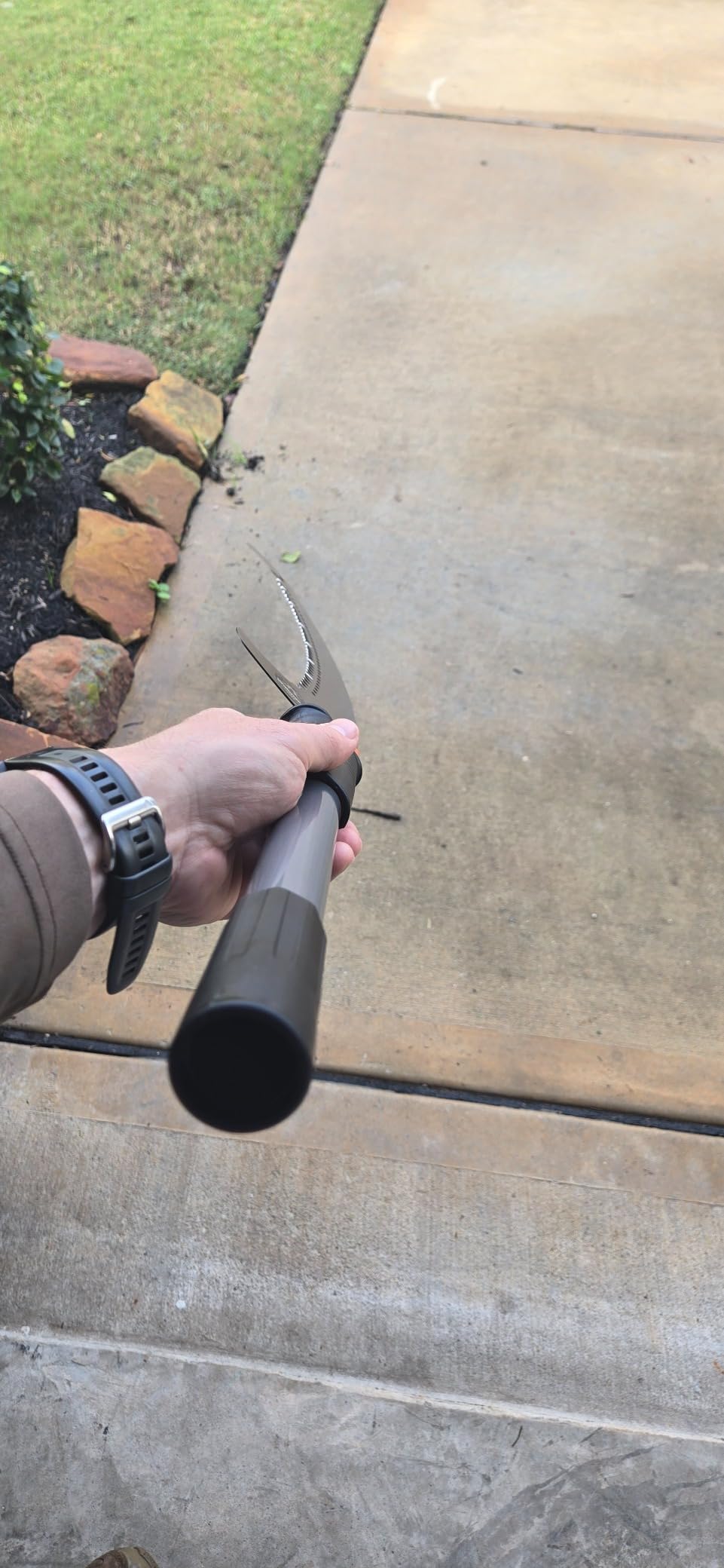14FT Pole Saw for Tree Trimming 2-in-1 Hand Saw Steel Blade Extension Pole customer photo 2