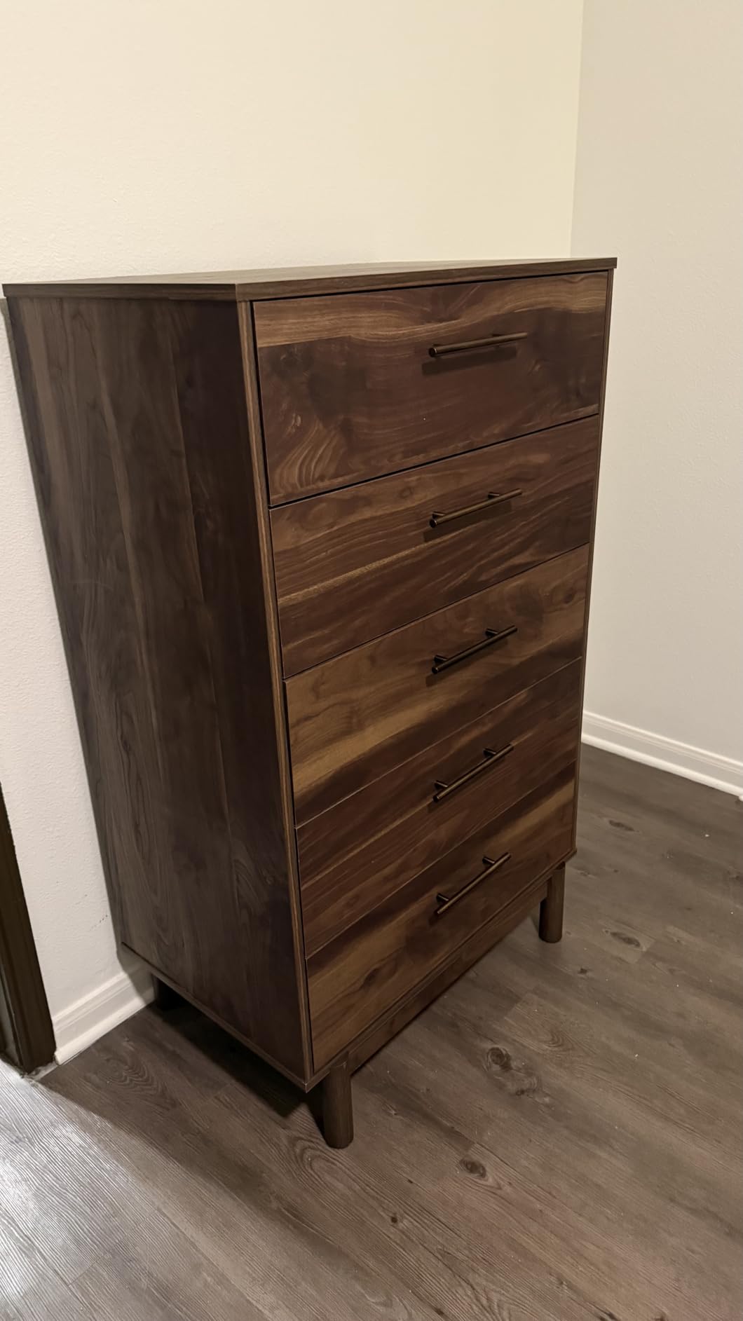 Signature Design by Ashley Tall 5 Drawer Chest, Mocha Walnut Dresser customer photo 1