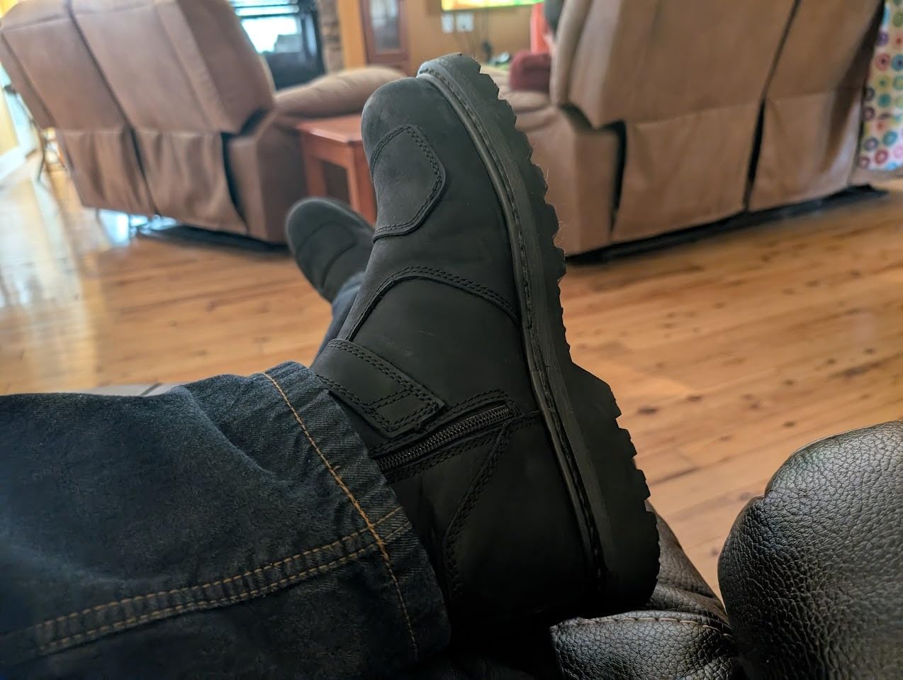 ILM Leather Motorcycle Boots with Side Zipper M1005 customer photo 2