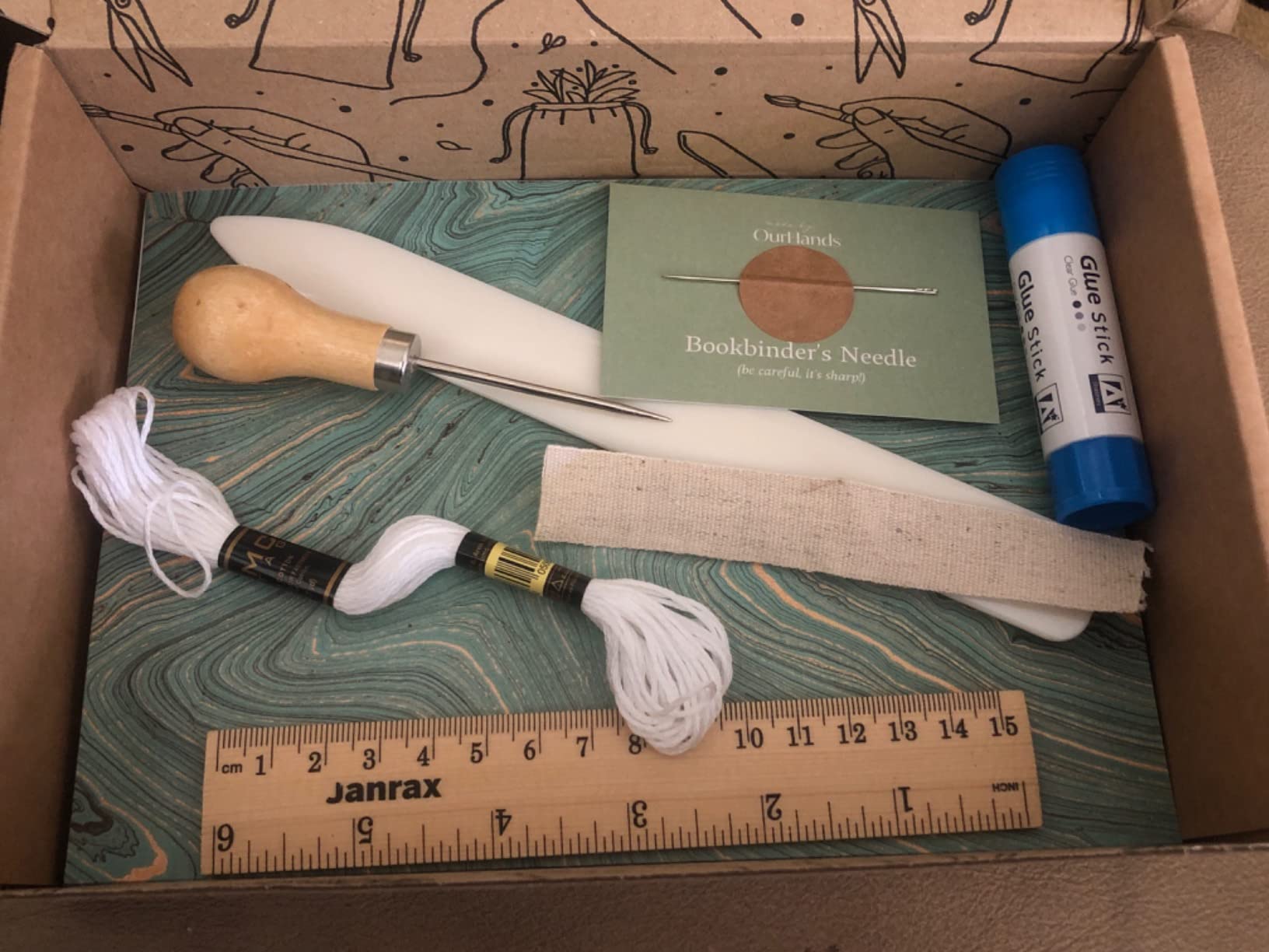 OurHands Bookbinding Kit DIY Kit to Create Custom Soft-Cover Notebooks - Includes Materials for 3 Notebook Styles, Bookbinding Tools, and Step-by-Step Instructions customer photo 1