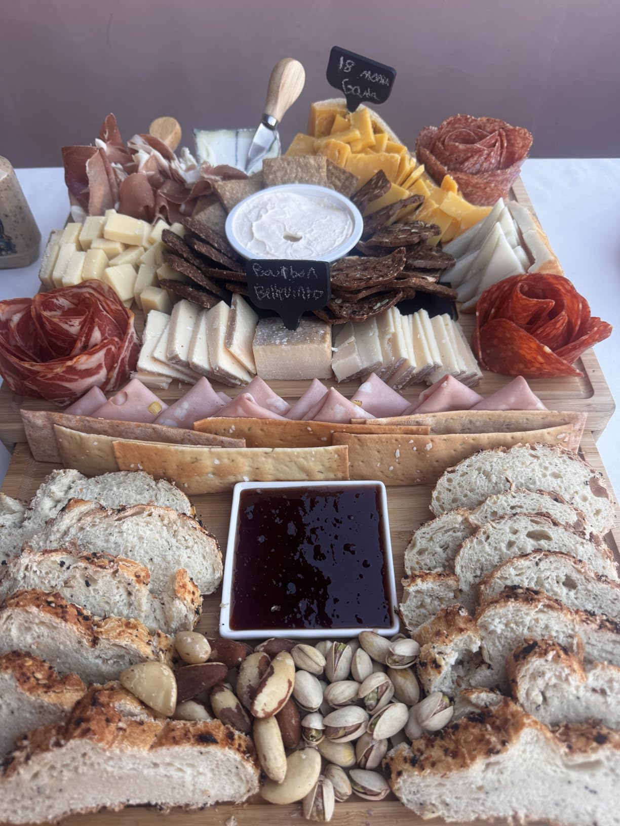 Extra Large Bamboo Charcuterie Board, 3-Layer Pull-Out Cheese Trays customer photo 2