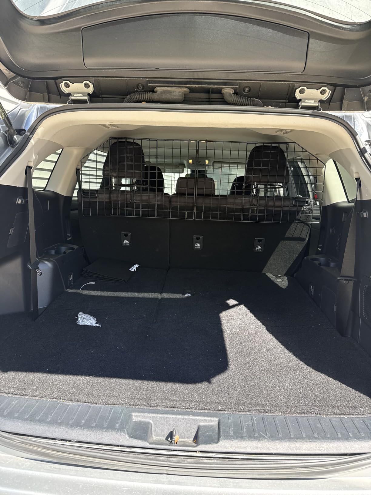 Dog Car Barrier for SUV Trunk Cargo Area, Foldable & Adjustable Car Divider and Cargo Gate to Keep Dogs in Back (Patent Design) customer photo 1