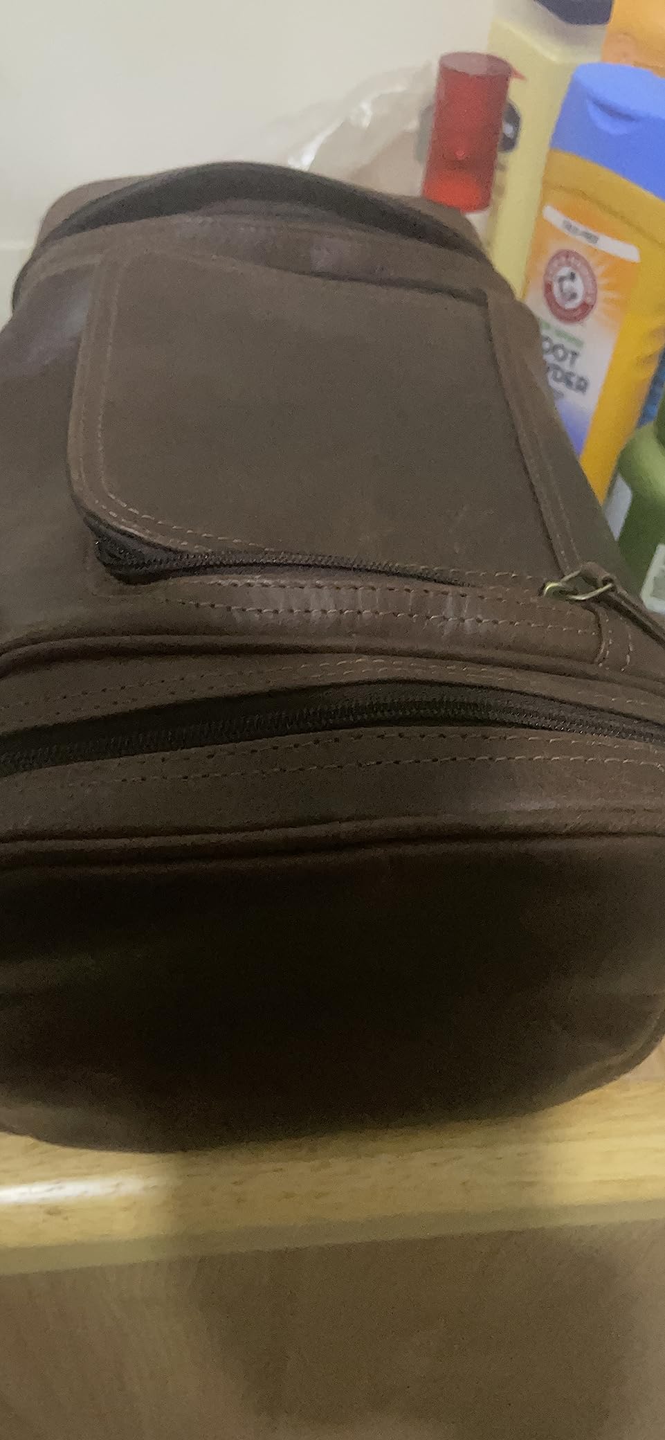 ELIZO Genuine Leather Toiletry Bag for Men Mens Toiletry Bags for Traveling Waterproof Hanging Leather Dopp Kit w/Hook Extra largeToiletry Bag Travel Organizer for Toiletries customer photo 1