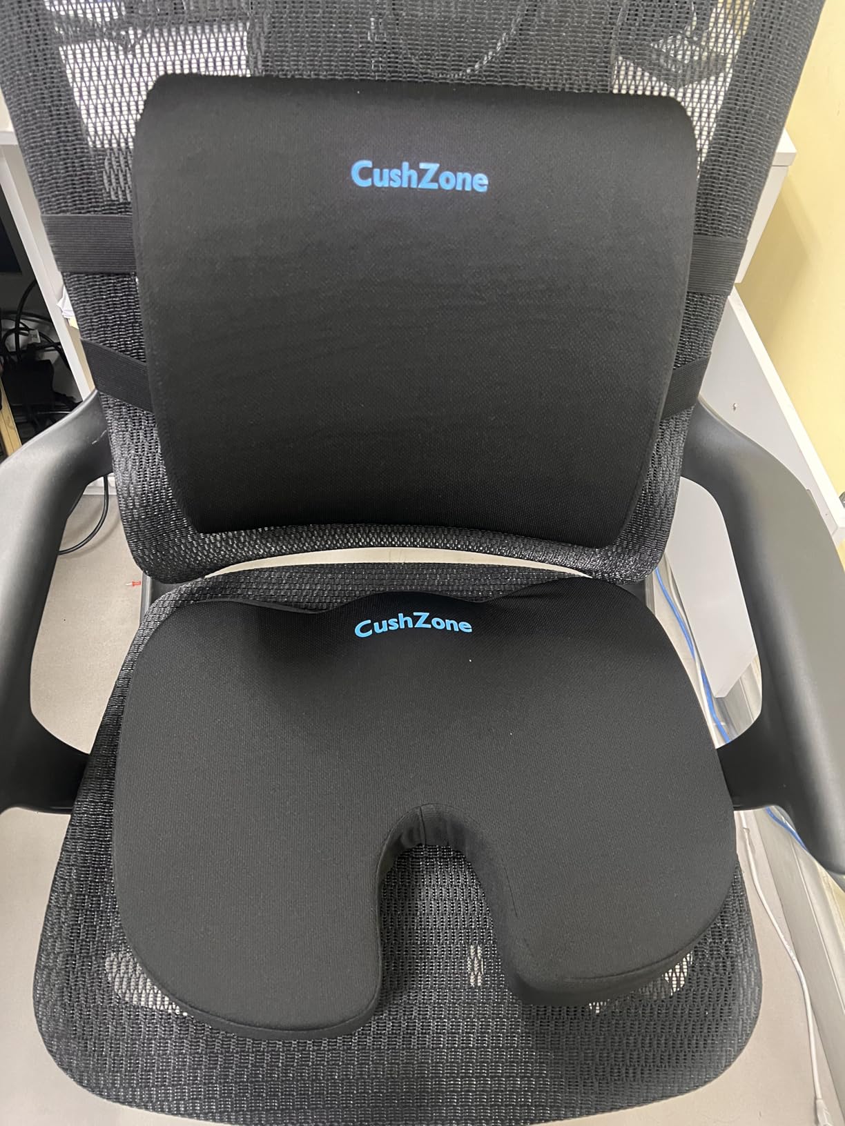CushZone Seat Cushion and Lumbar Support Pillow for Office Chair, Black customer photo 1